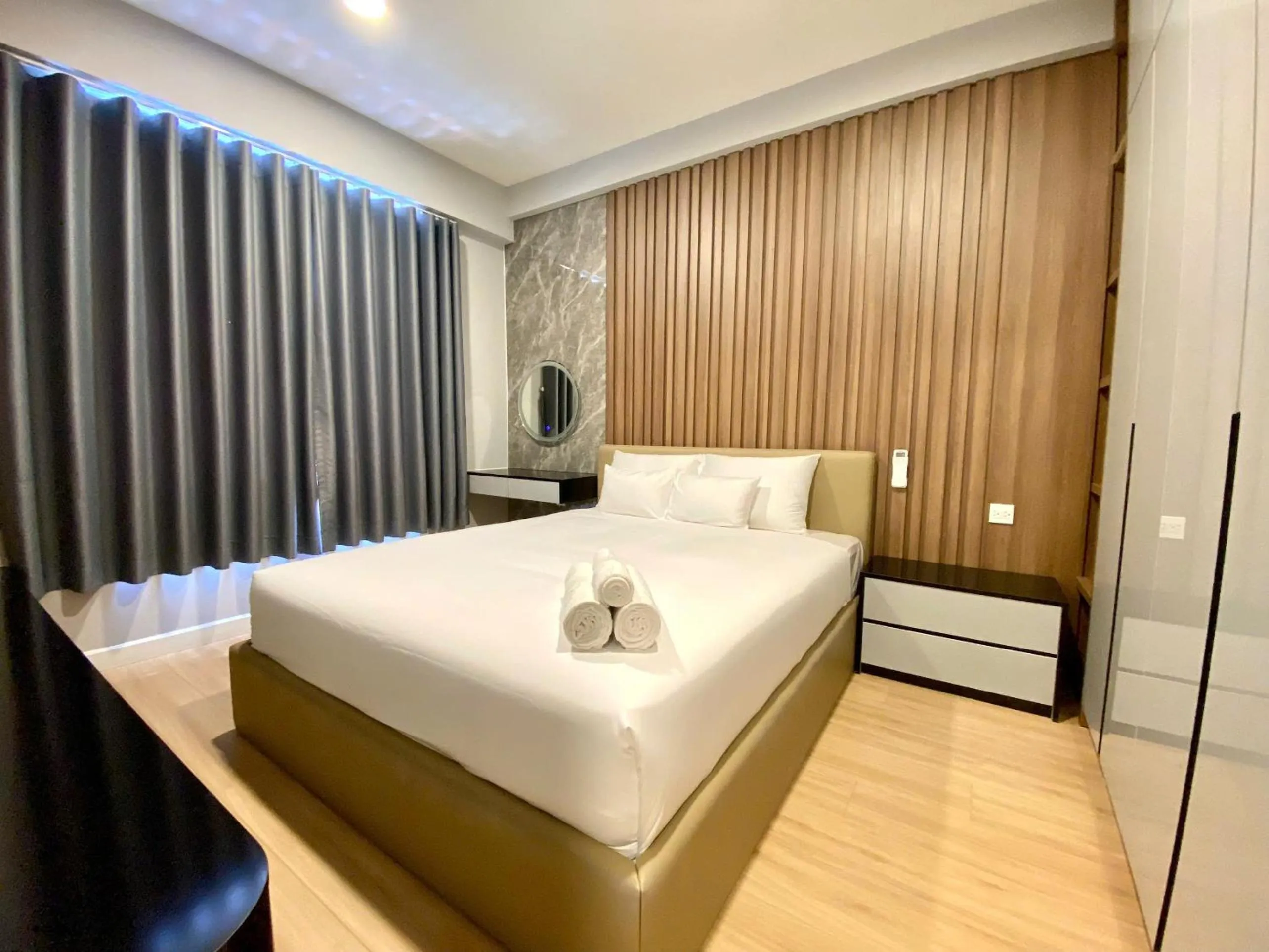 Bedroom, Bed in Otis Soho Saigon Balcony Apartment