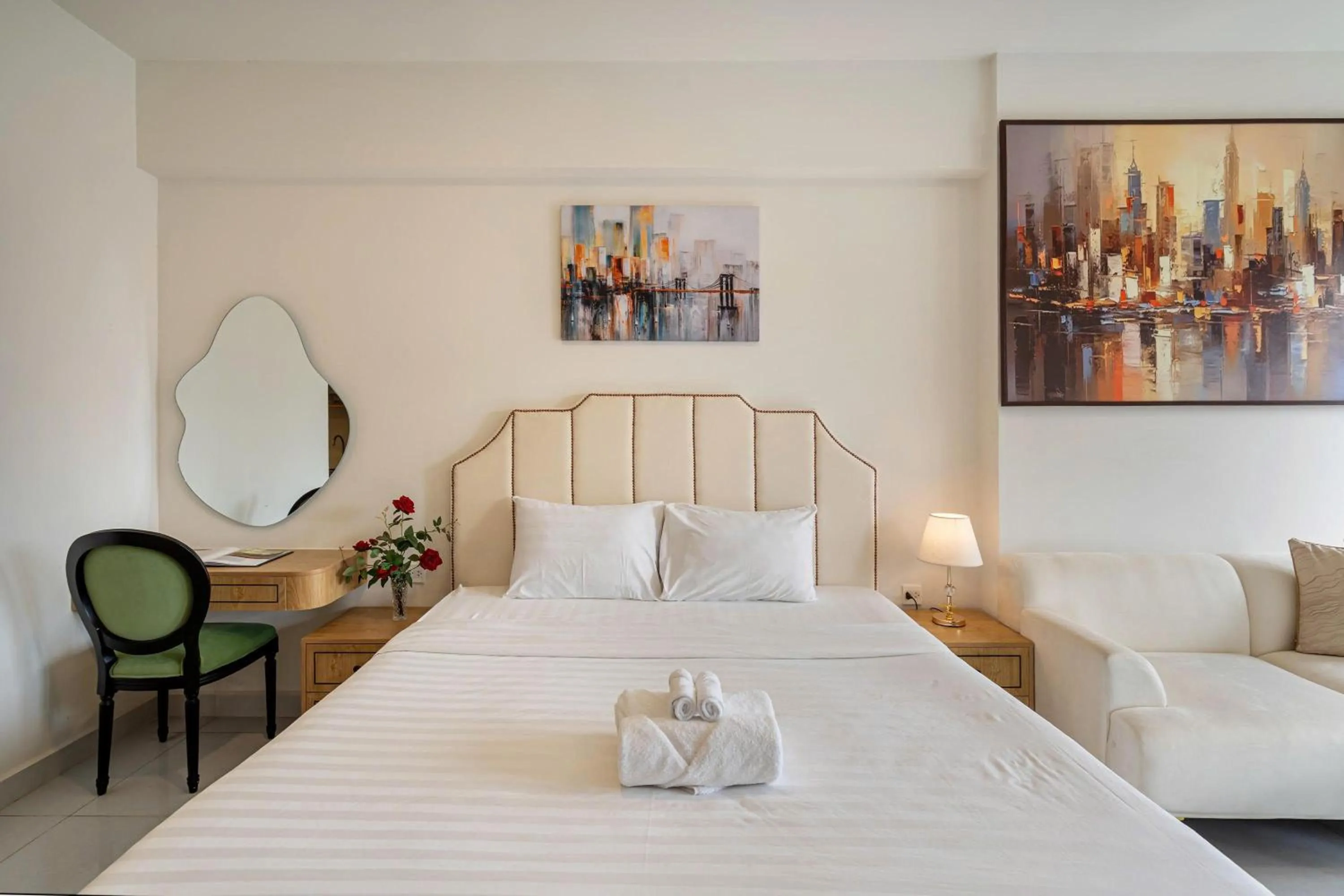 Bed in Otis Soho Saigon Balcony Apartment