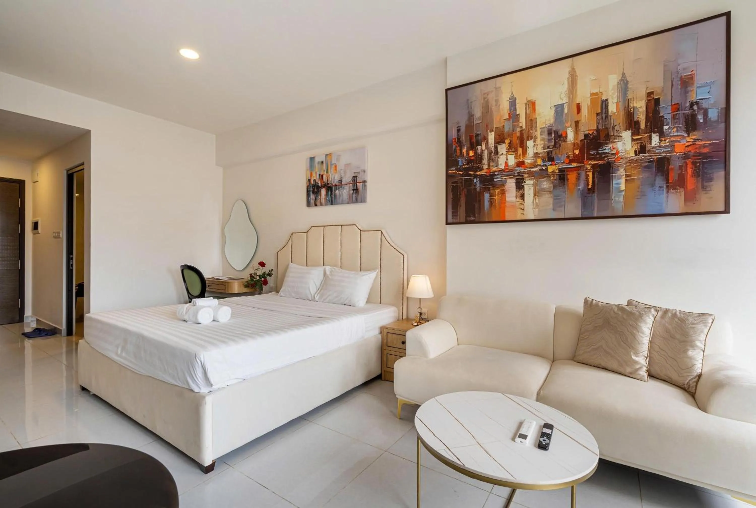 Bed in Otis Soho Saigon Balcony Apartment