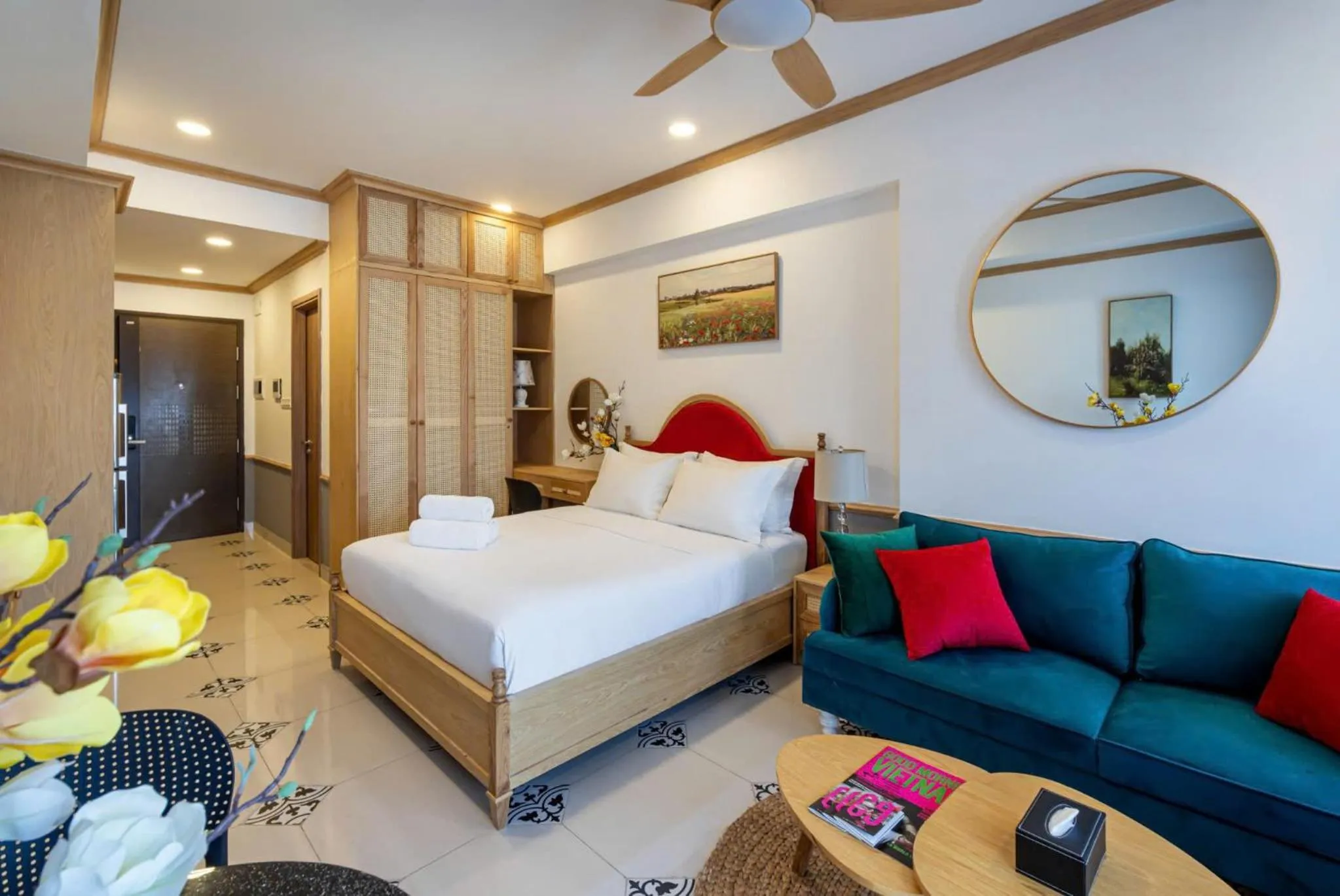 Bed in Otis Soho Saigon Balcony Apartment