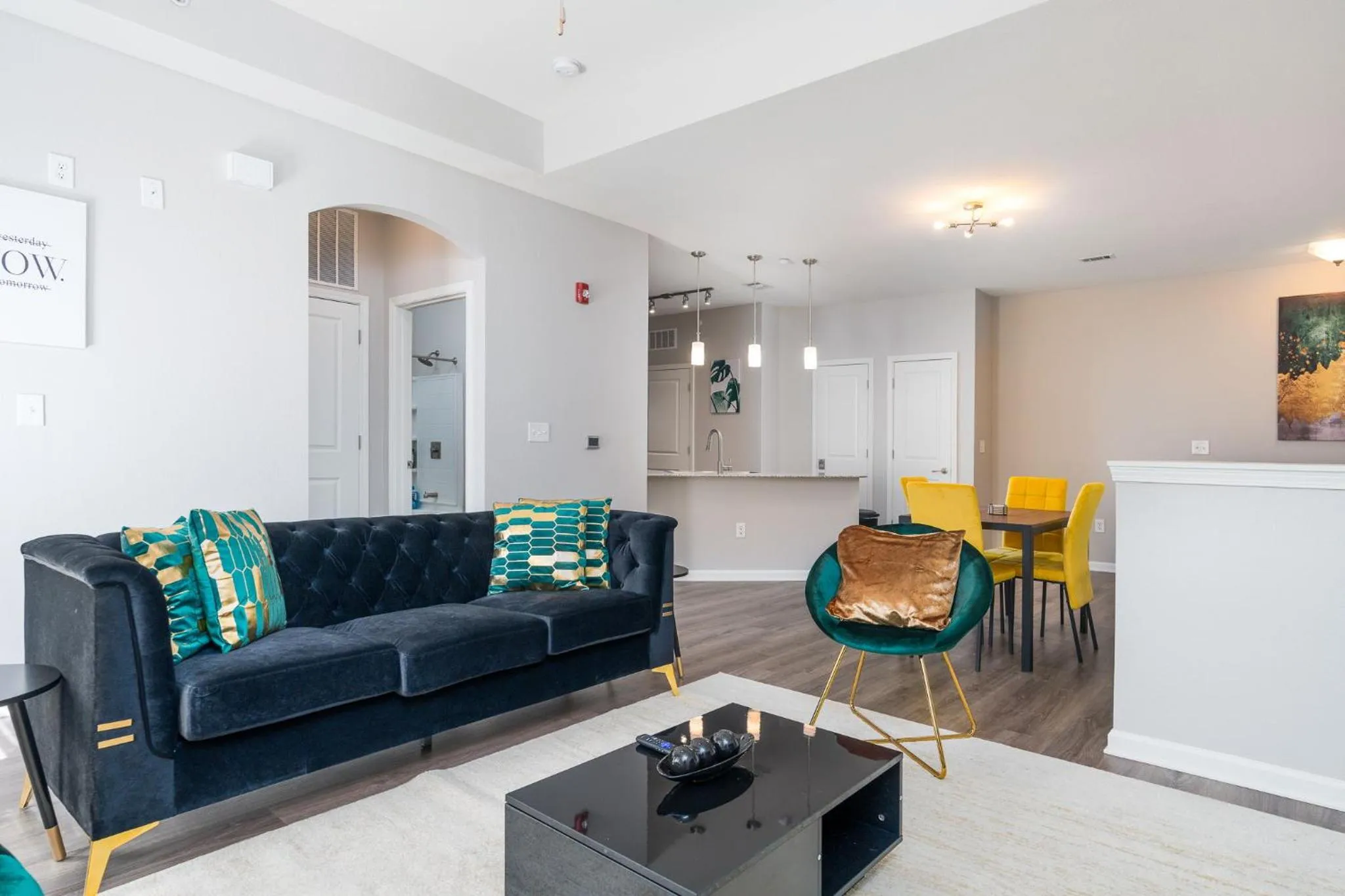 Living room in Charming 1-BD Retreat Tranquil Zionsville