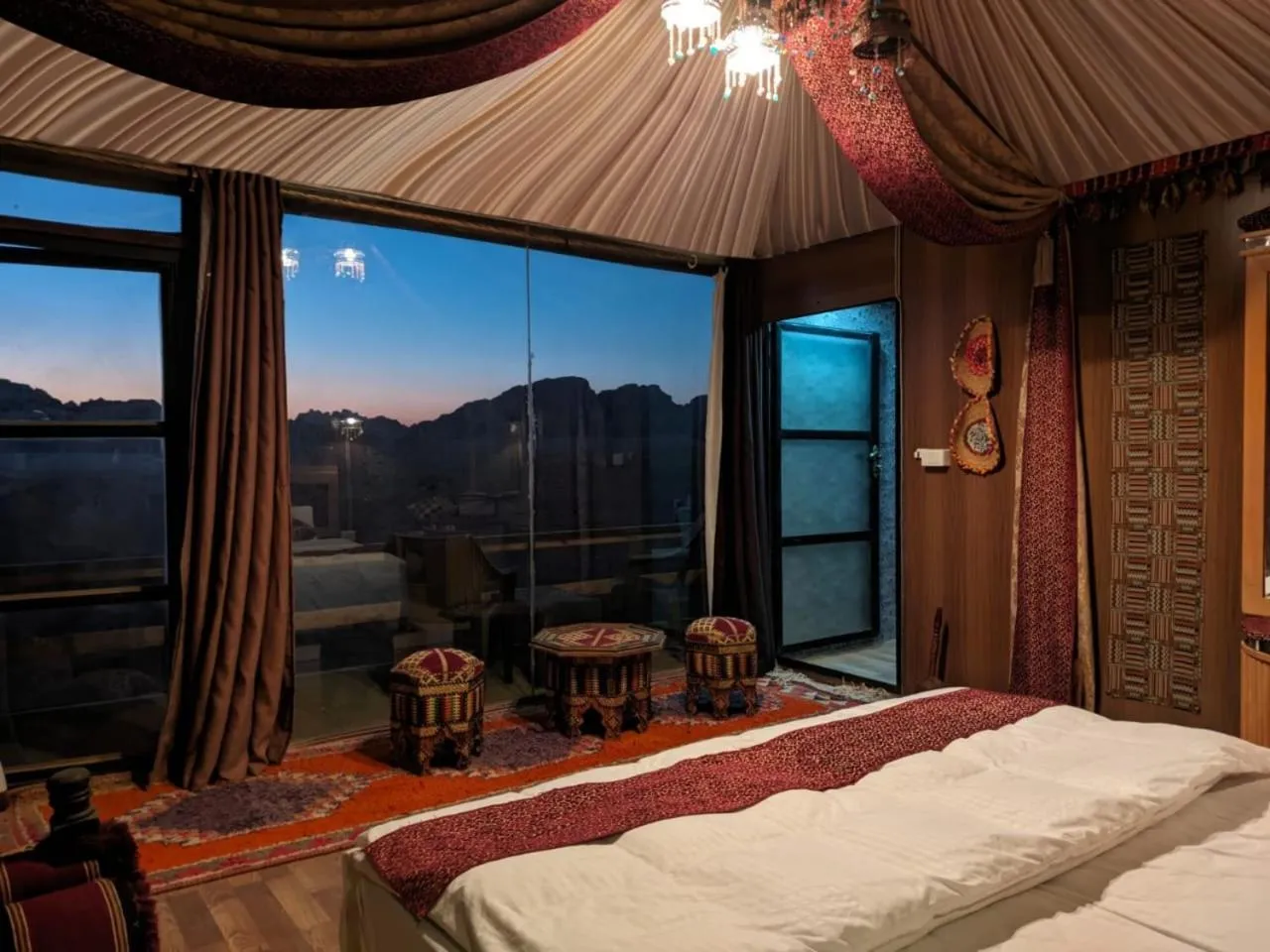 Bed in Wadi Rum Majestic Camp