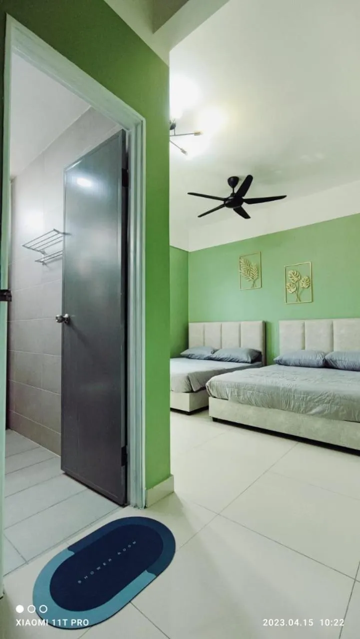 Bed in kakao homestay ipoh town 2parking 3room 10pax wifi