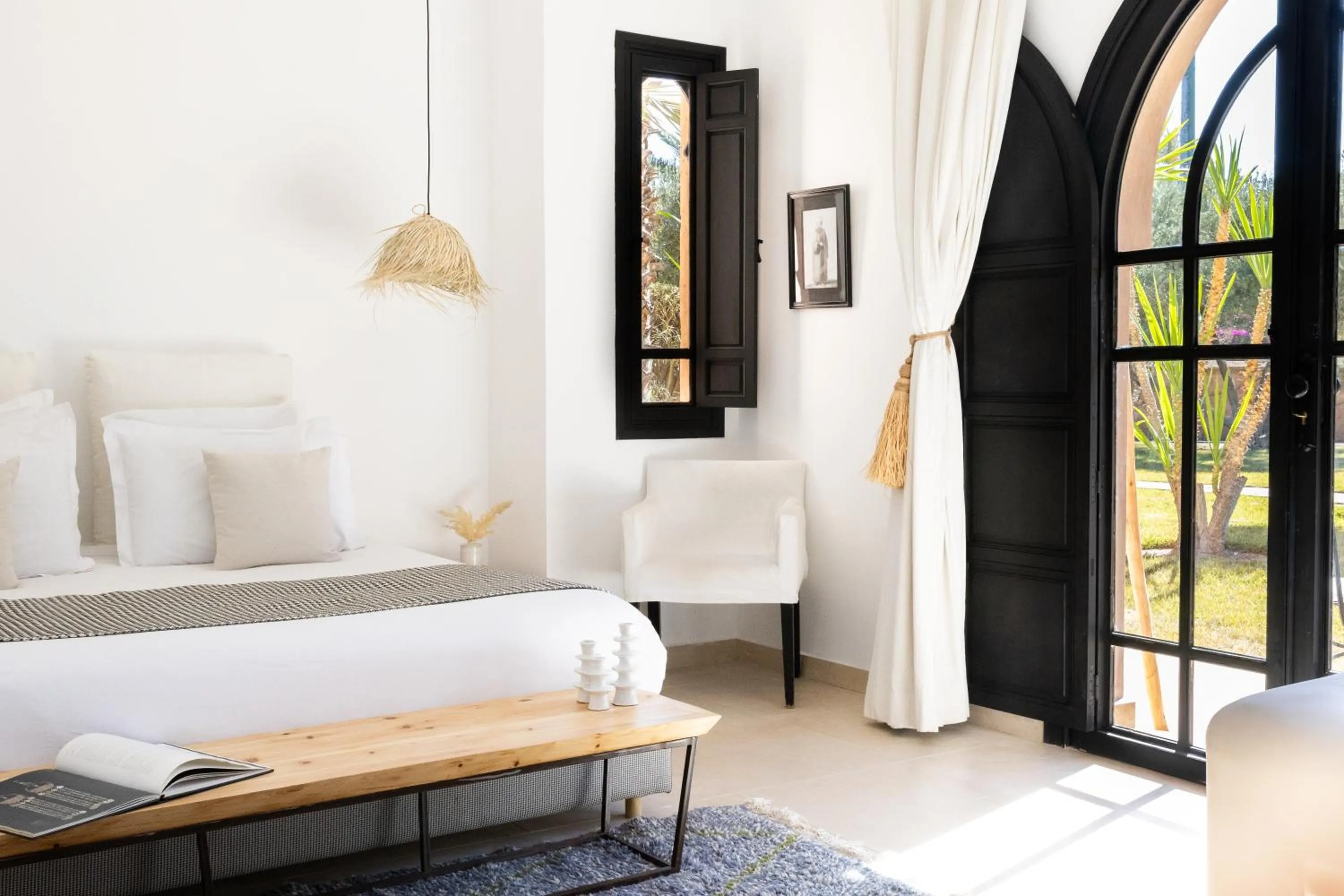 Patio, Bed in Villa Al Assala Palmeraie