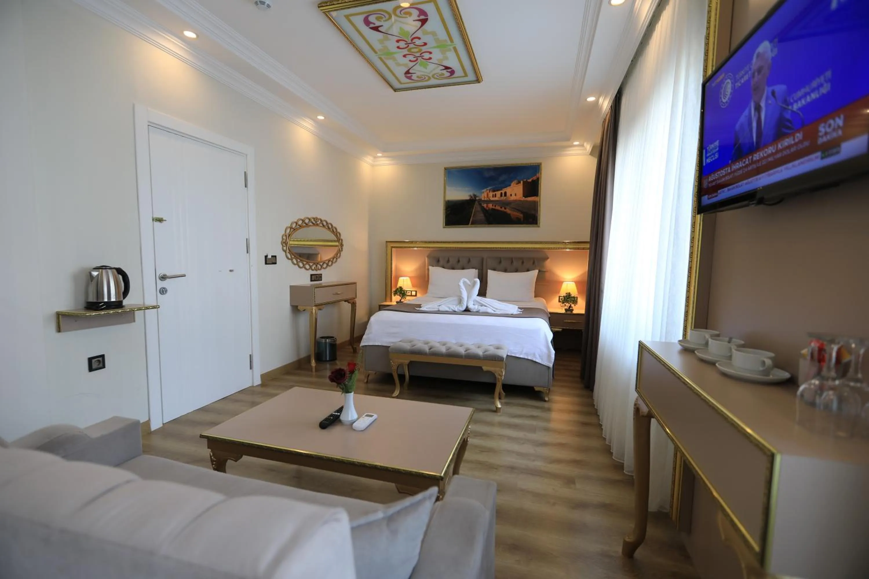 Bed in Blue Zerzevan Konak Hotel