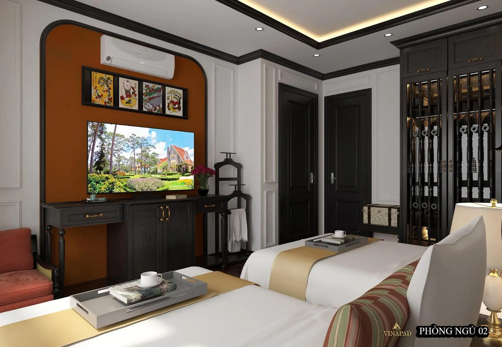 Bedroom, Bed in Moma Paris Hotel Ninh Bình