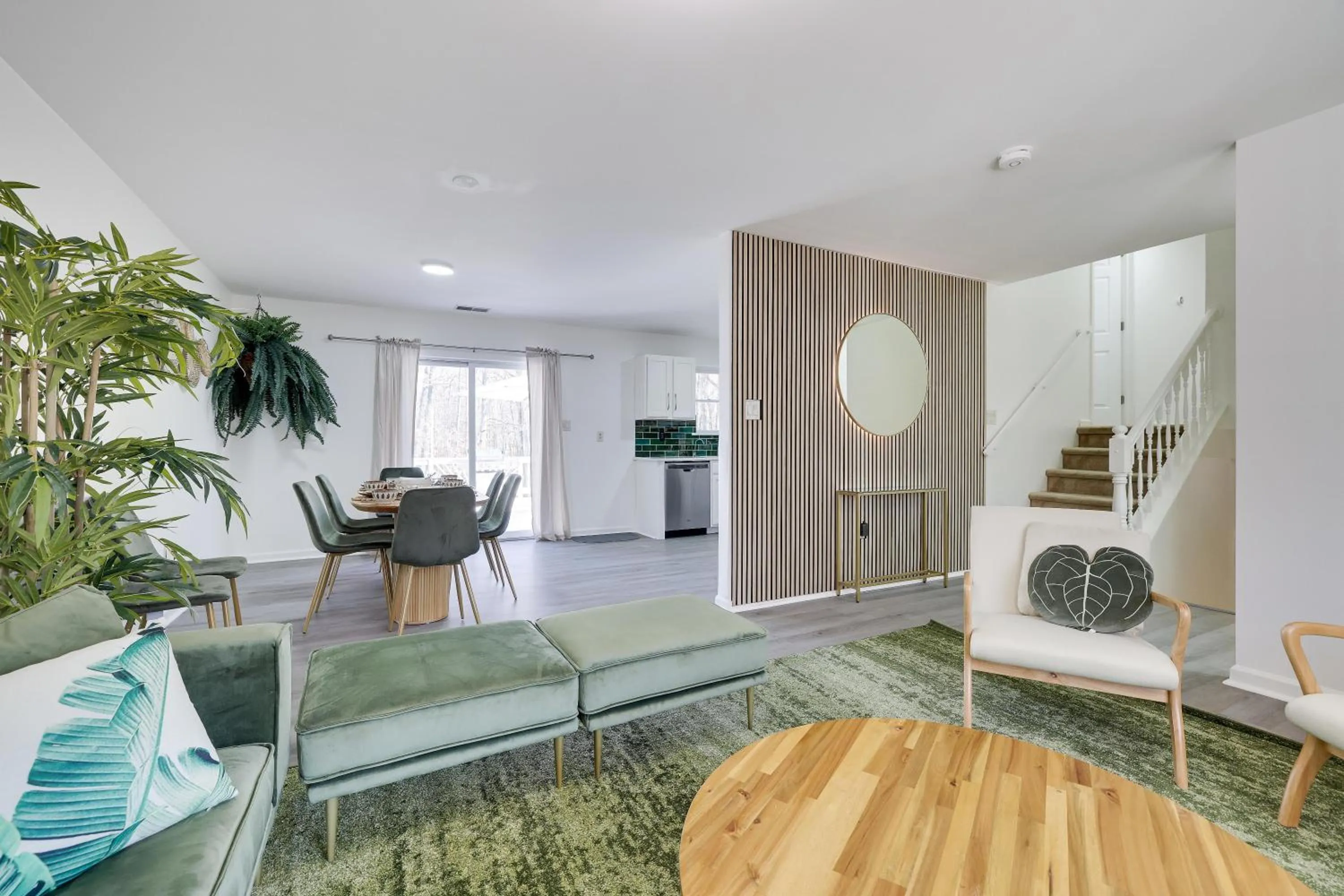 Living room in Stunning Poconos Villa- Hot Tub, Pool, Game Room, BBQ & more