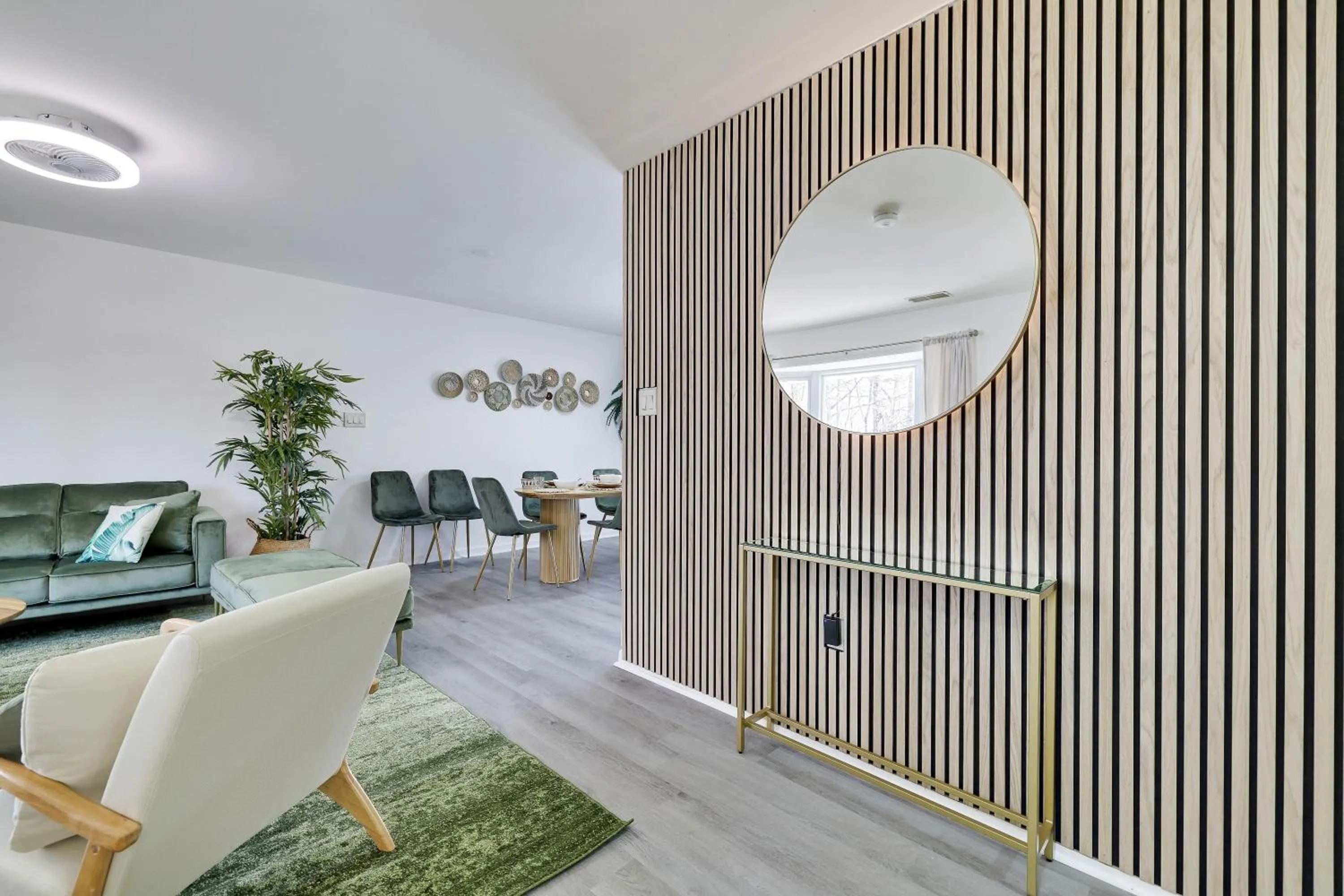 Living room in Stunning Poconos Villa- Hot Tub, Pool, Game Room, BBQ & more