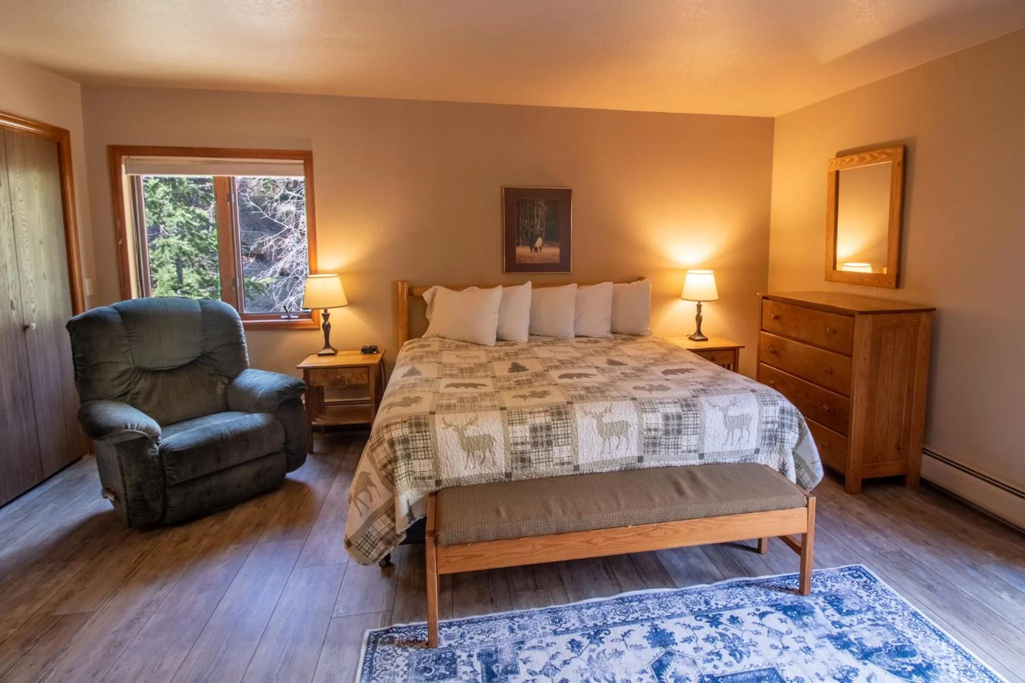 Bed in Castle Mountain Lodge