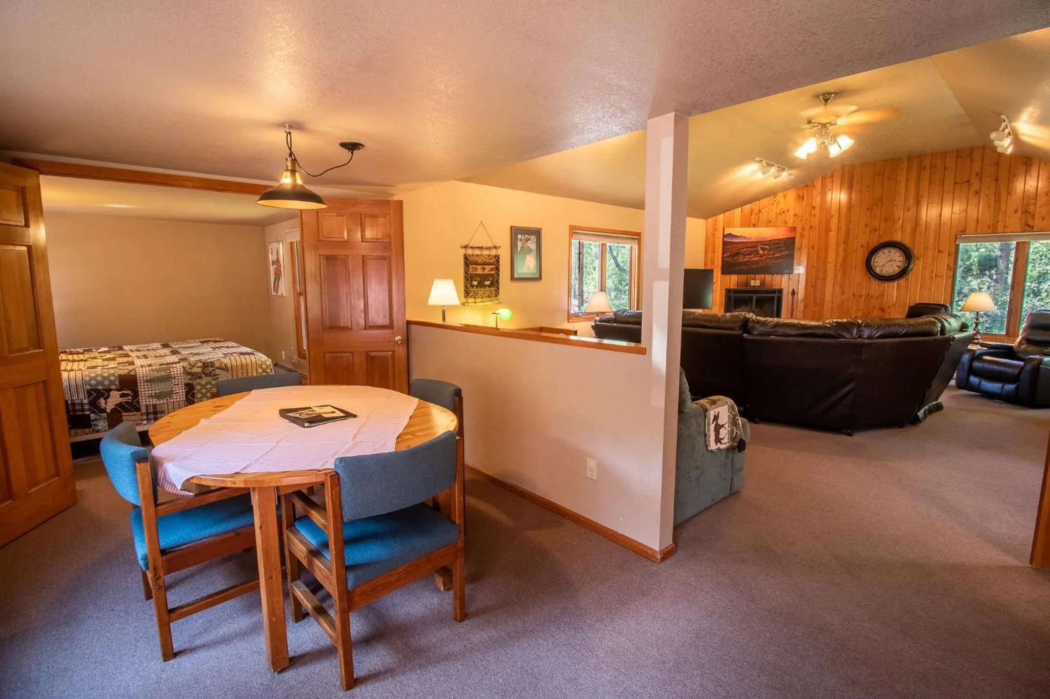 Bed in Castle Mountain Lodge