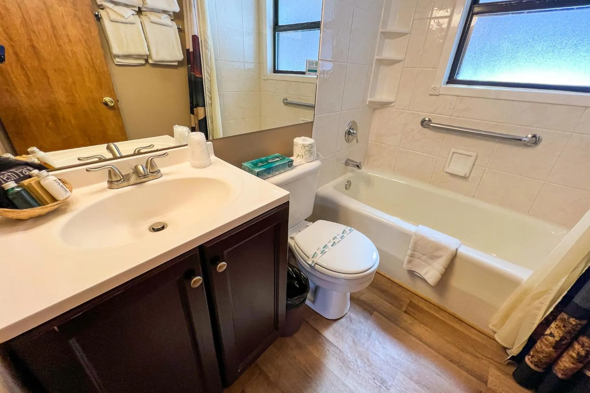 Bathroom in Castle Mountain Lodge