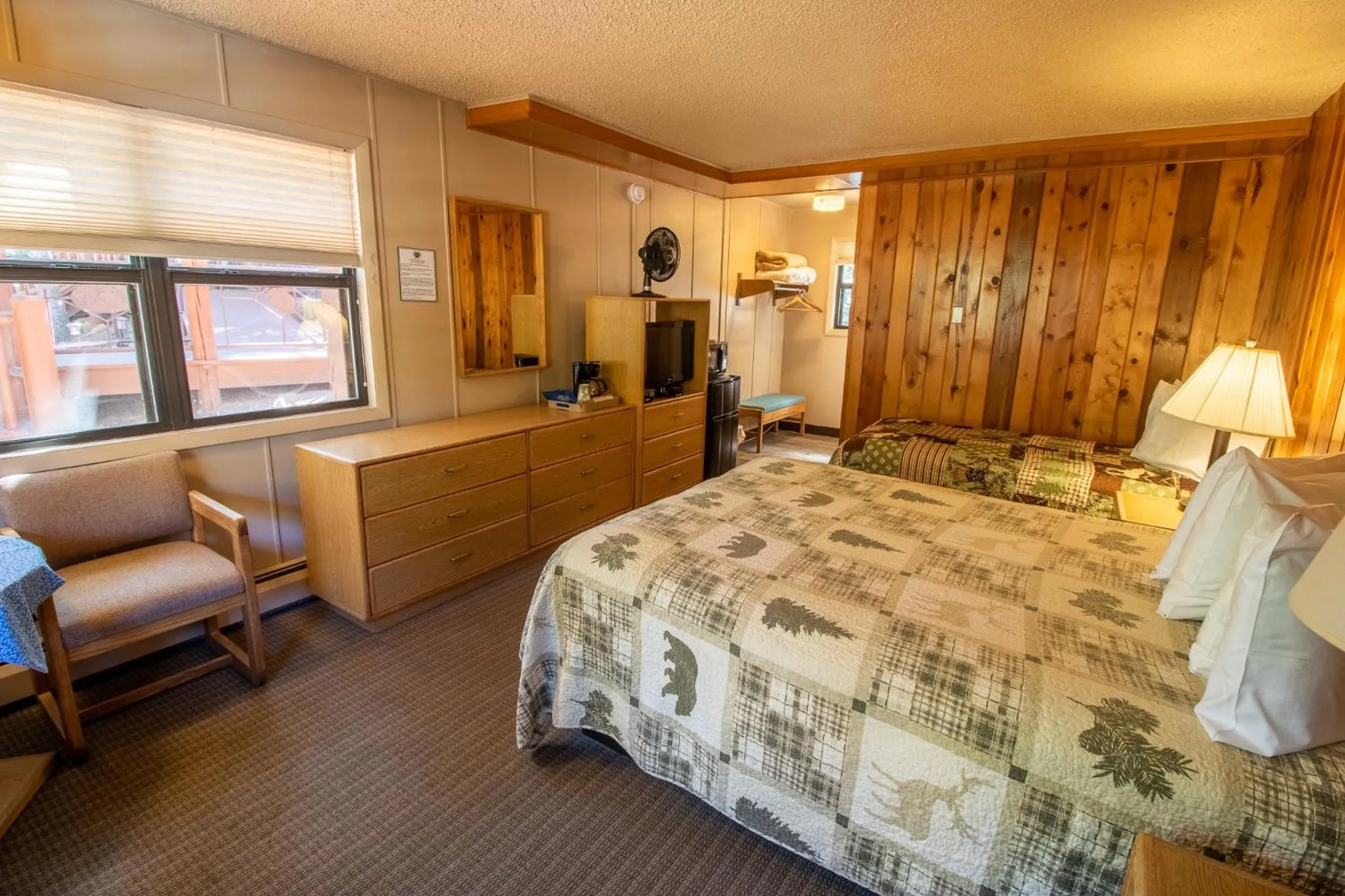 Bed in Castle Mountain Lodge