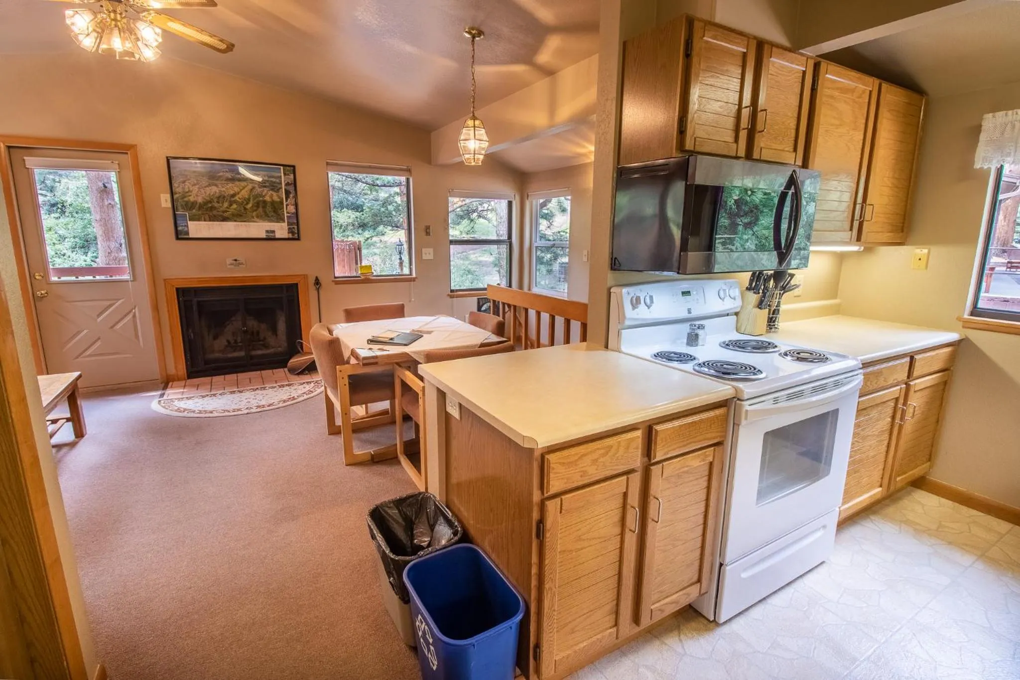 Dining area in Castle Mountain Lodge