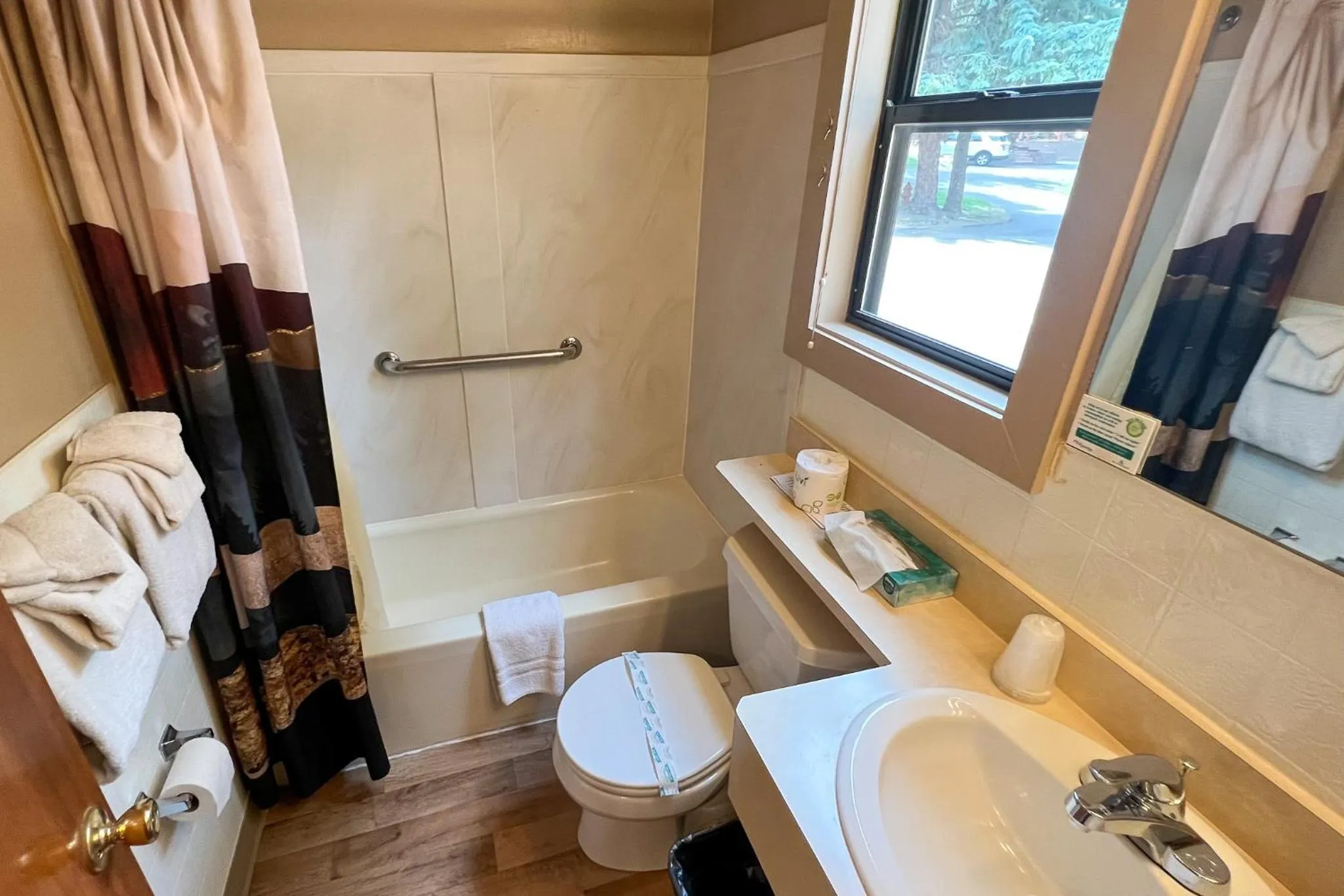 Bathroom in Castle Mountain Lodge