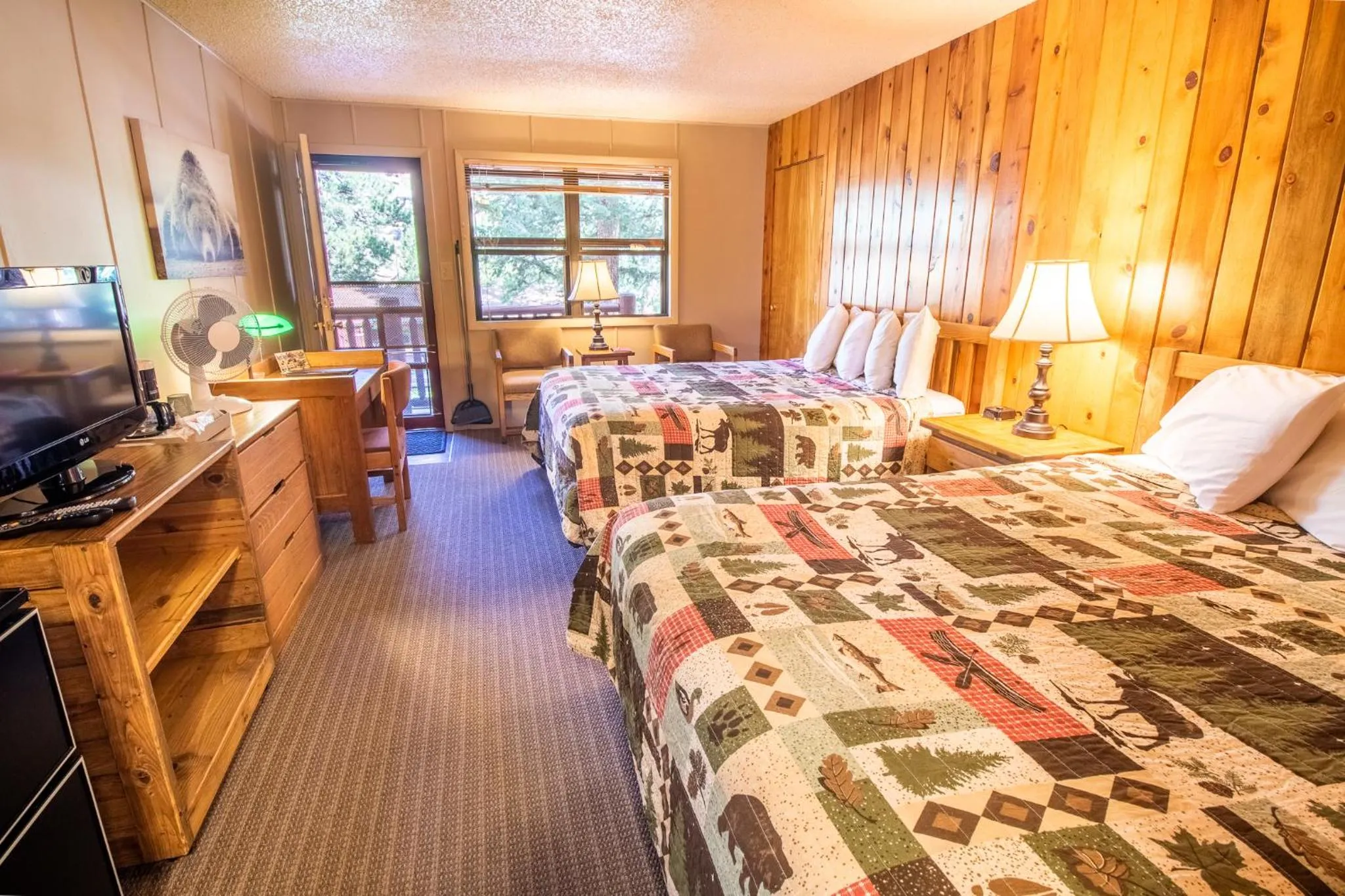 Bed in Castle Mountain Lodge