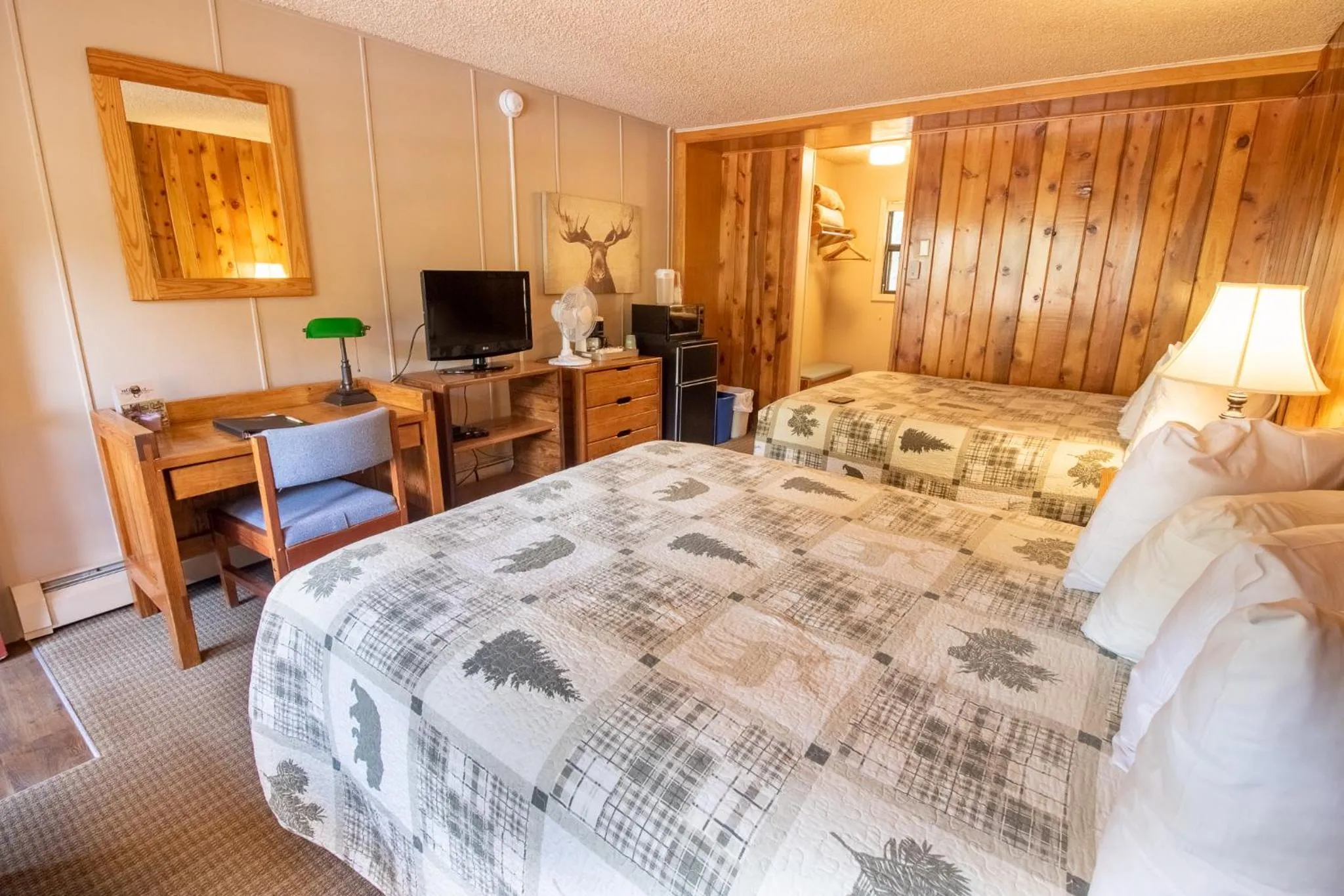 Bed in Castle Mountain Lodge