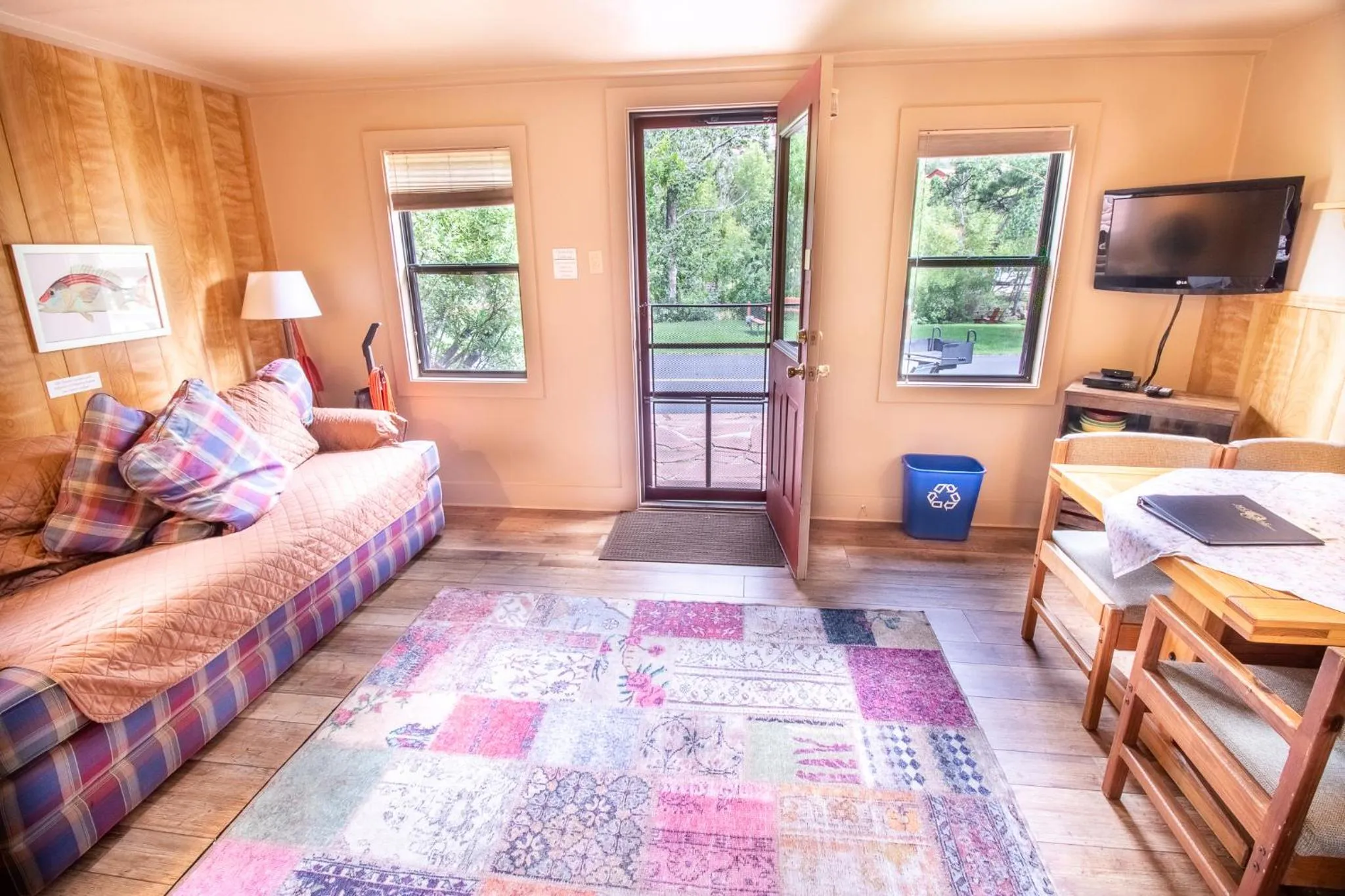 Bed in Castle Mountain Lodge