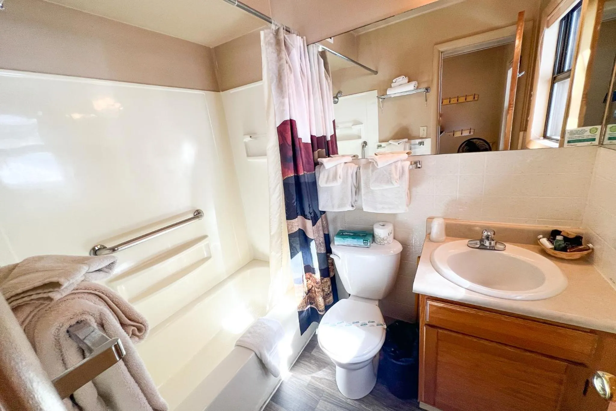 Shower in Castle Mountain Lodge