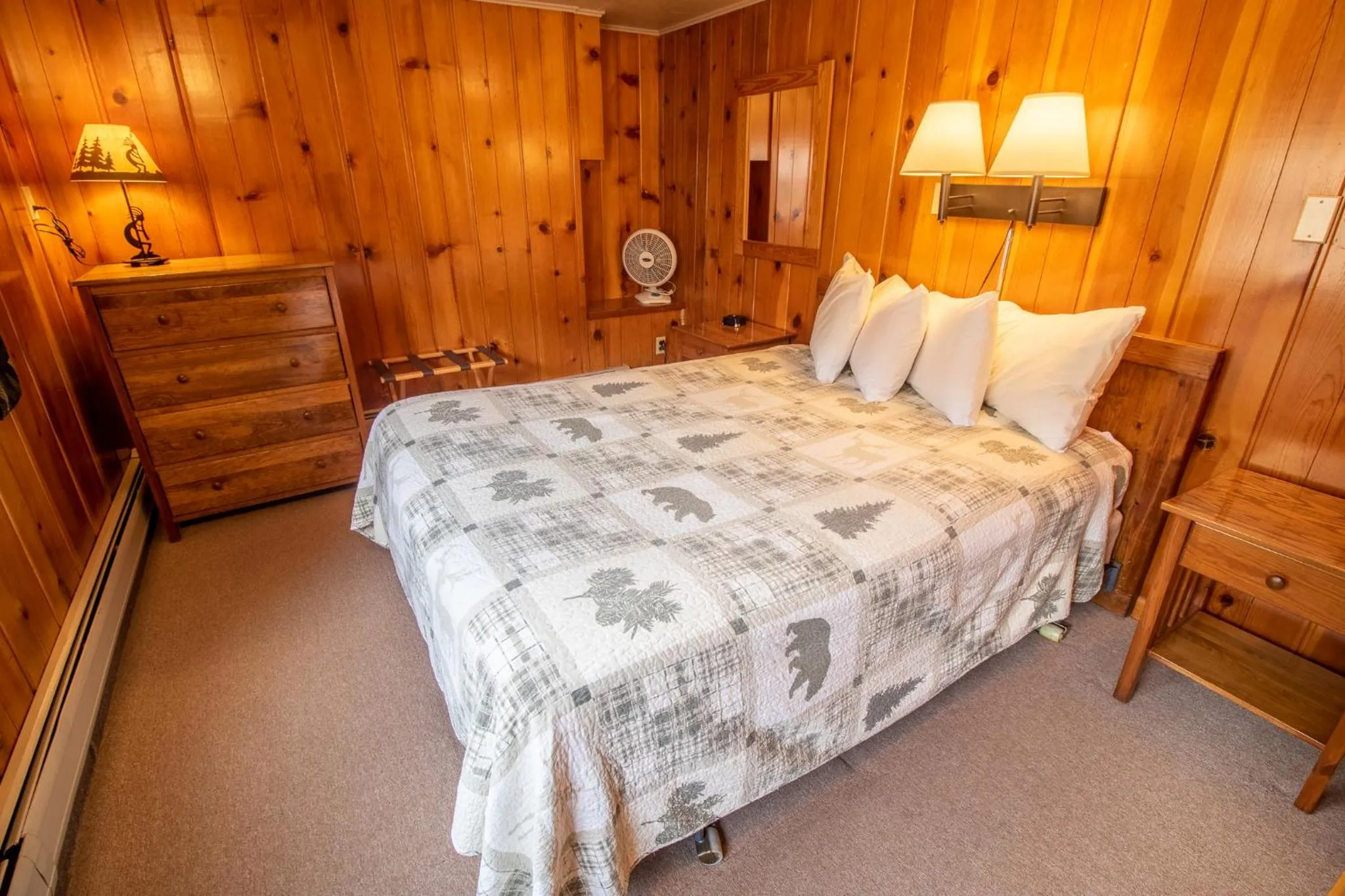 Bed in Castle Mountain Lodge