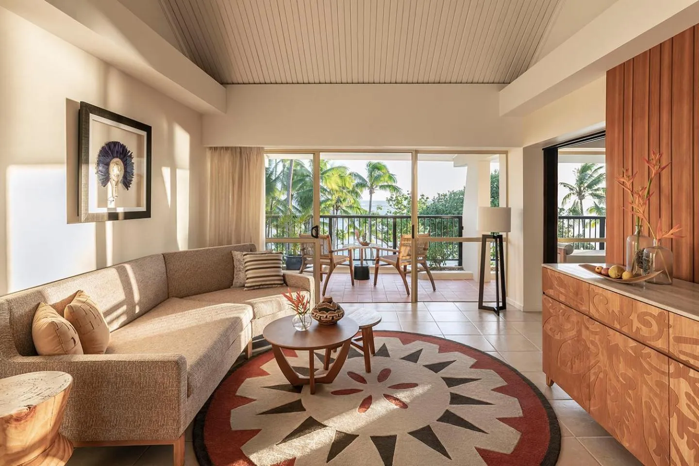 Living room in Shangri-La Yanuca Island, Fiji