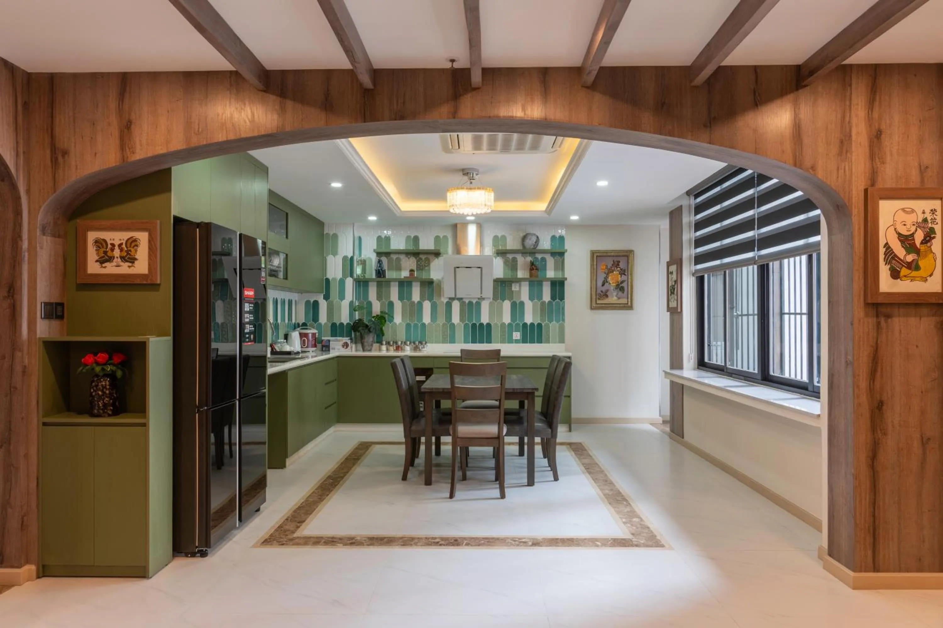 Kitchen or kitchenette in Aaron Boutique Hotel