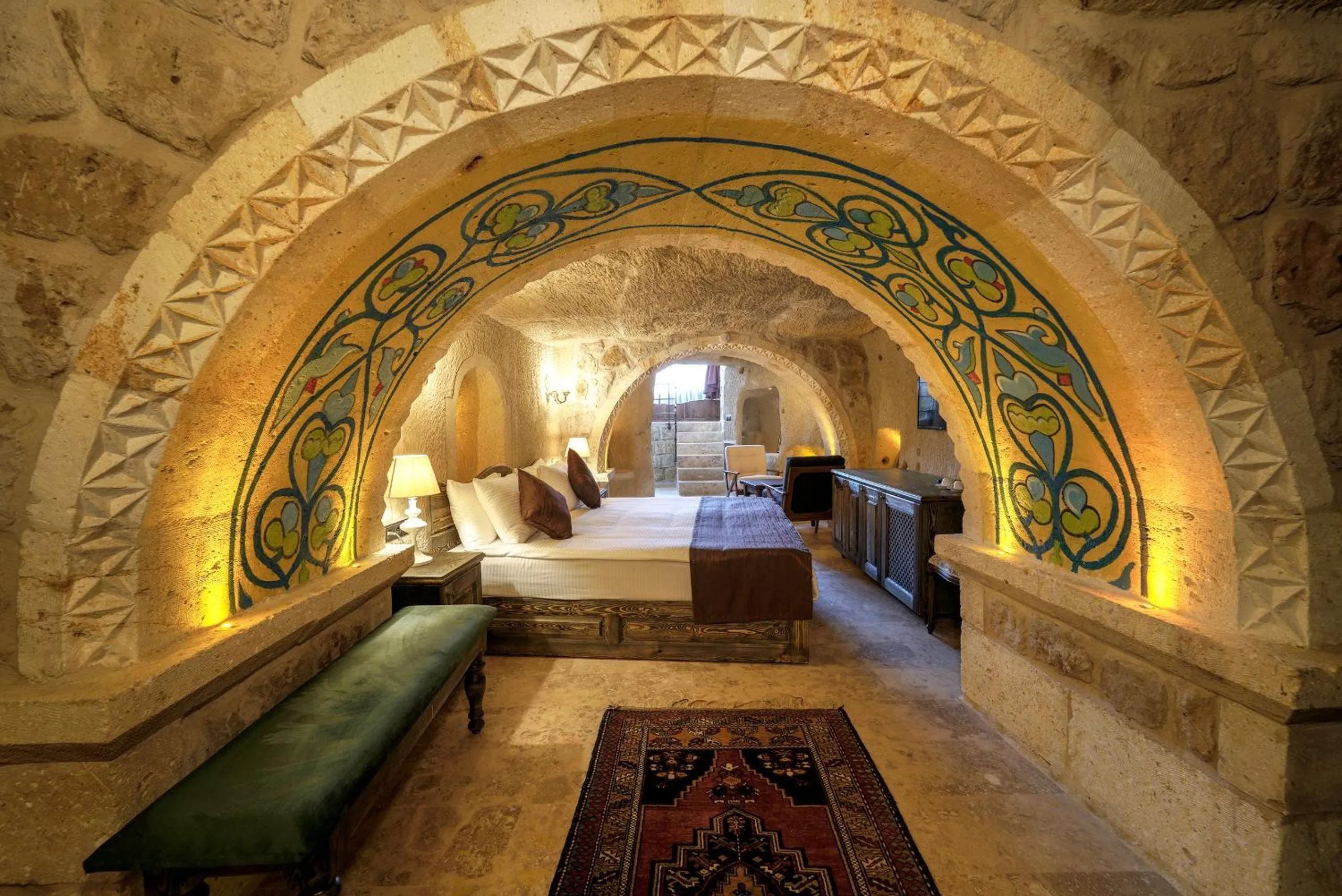 Bed in Doctor's Cave Cappadocia