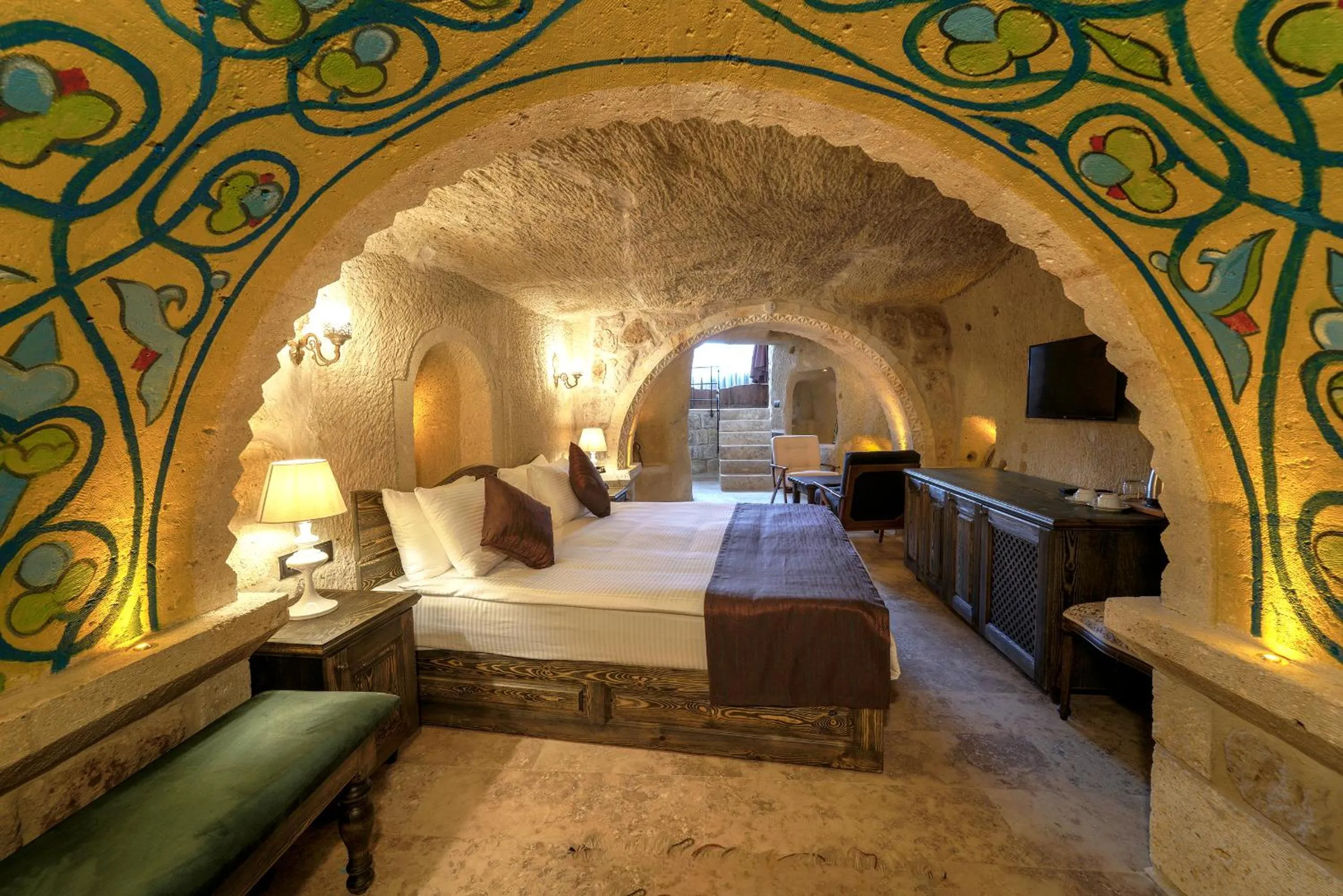 Bed in Doctor's Cave Cappadocia