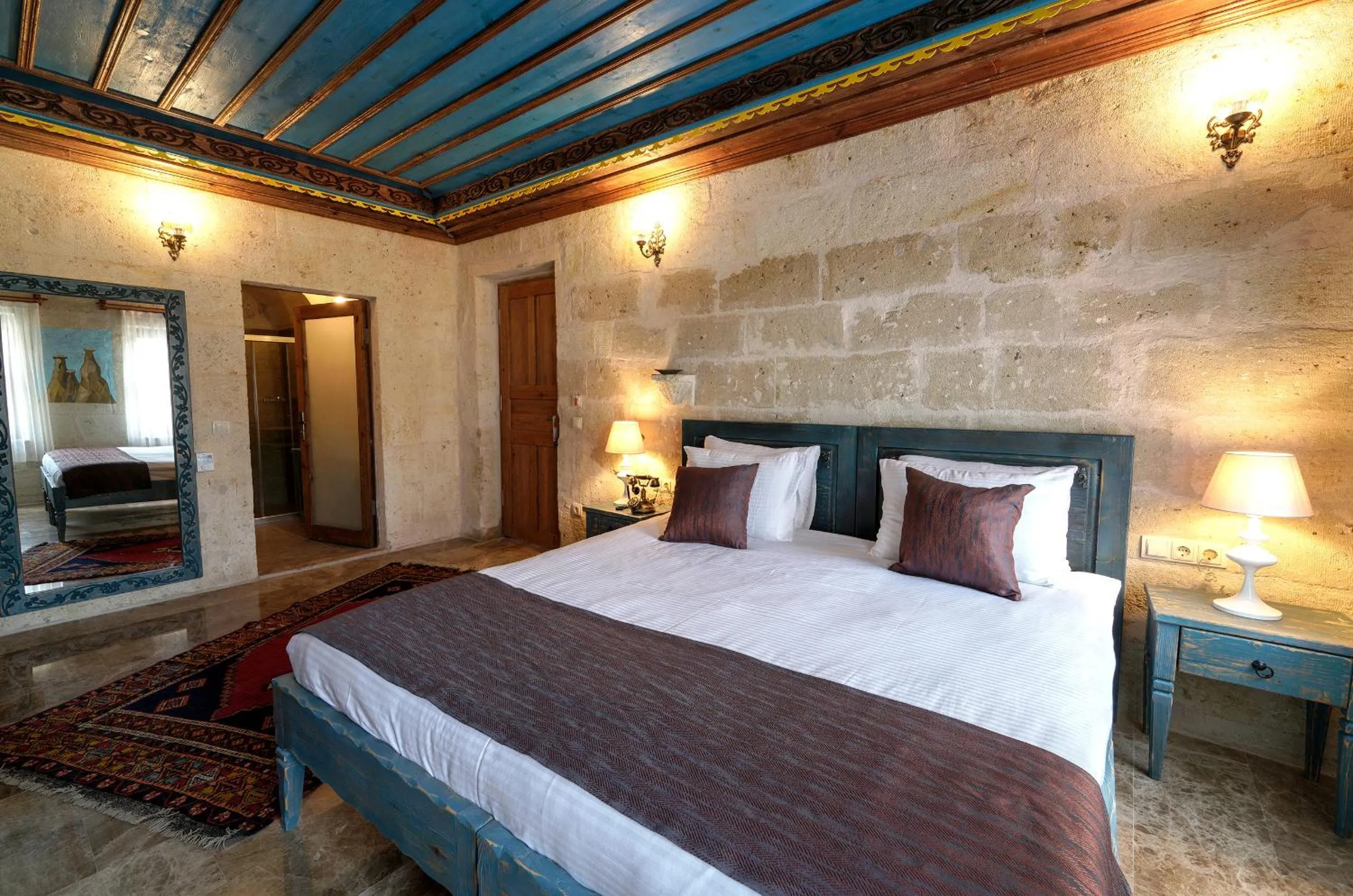 Bed in Doctor's Cave Cappadocia