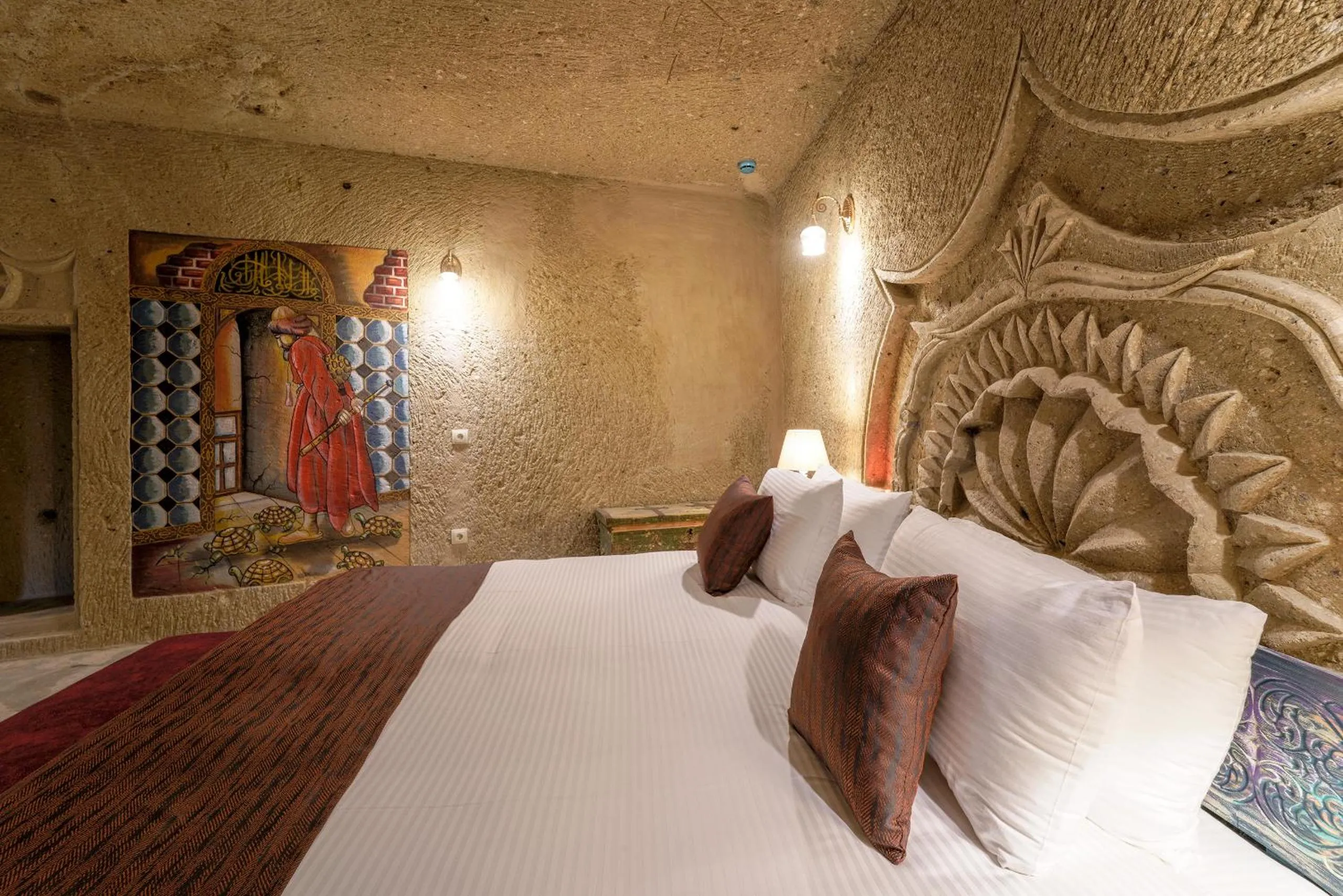 Bed in Doctor's Cave Cappadocia