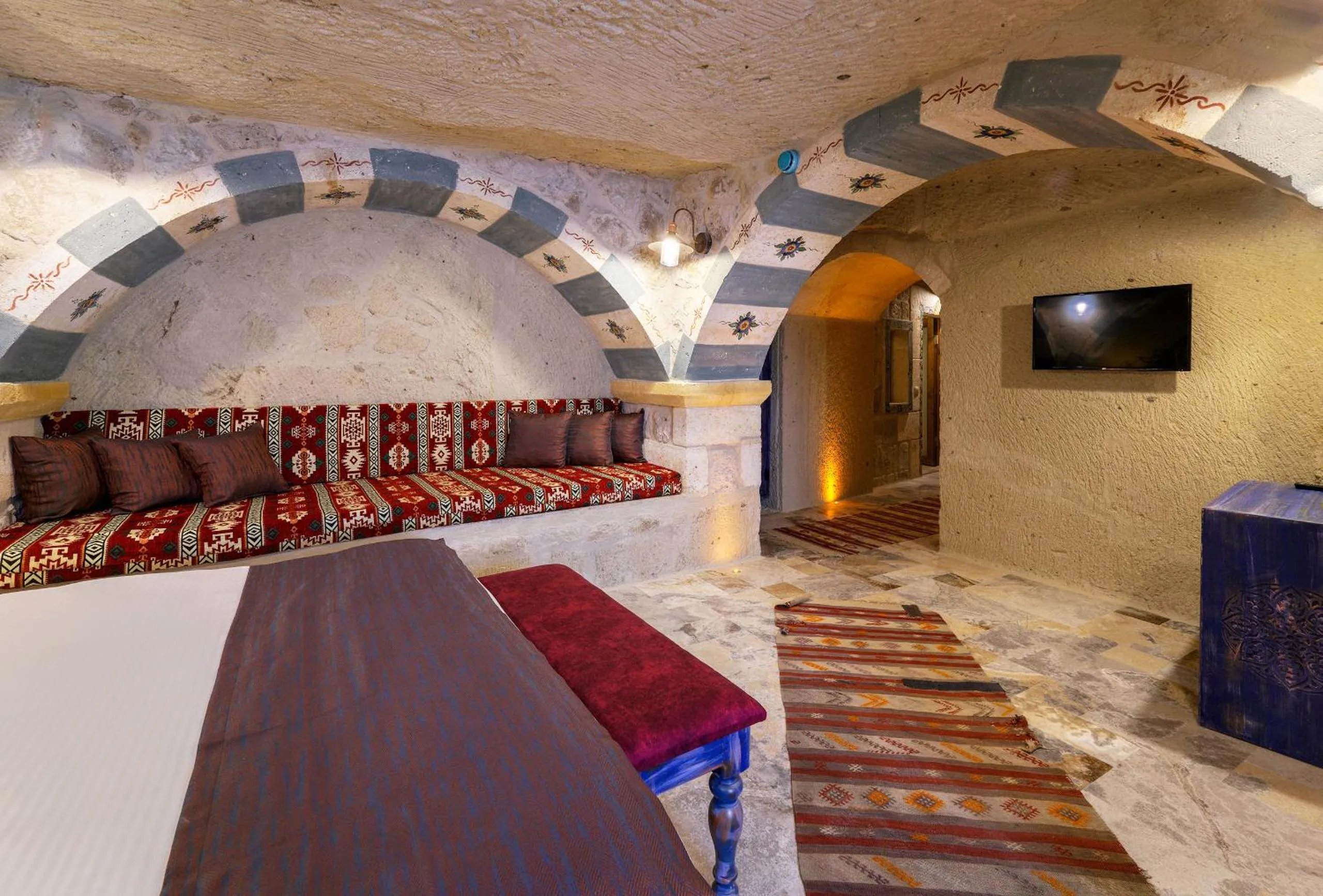 Seating area in Doctor's Cave Cappadocia