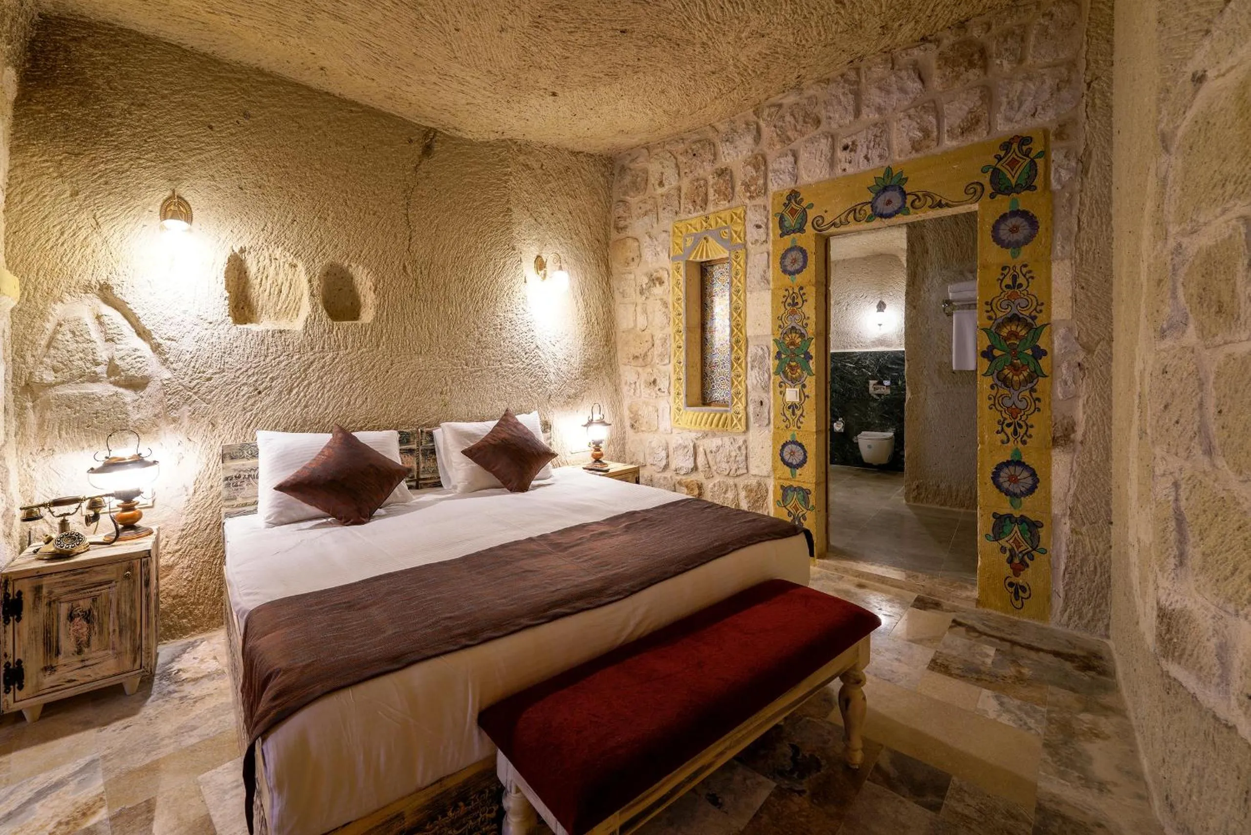 Bed in Doctor's Cave Cappadocia