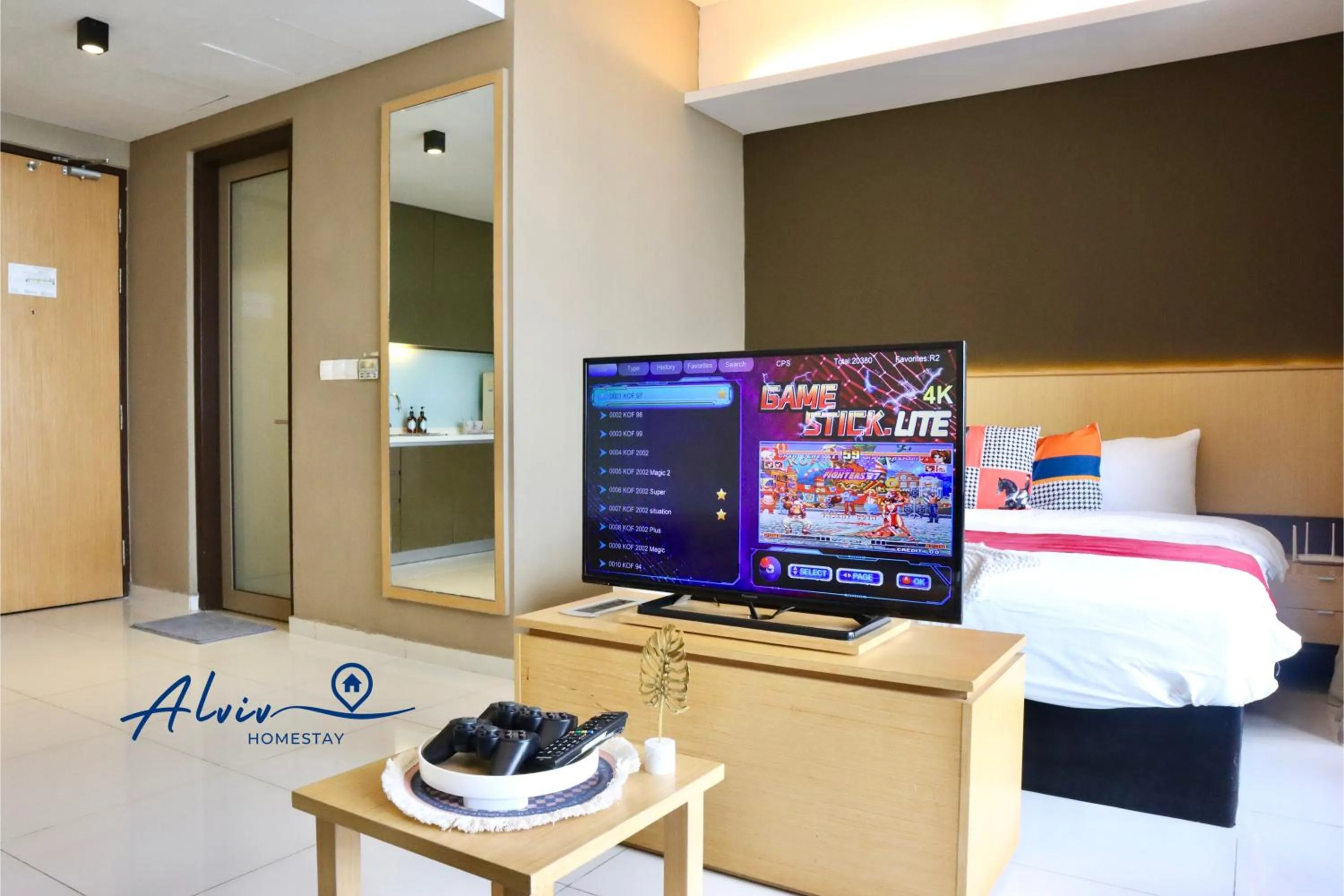 TV and multimedia, Bed in Alviv 99 Suites I Family Suite I 4-7 pax I 5minsMelakaCruise I JonkerSt