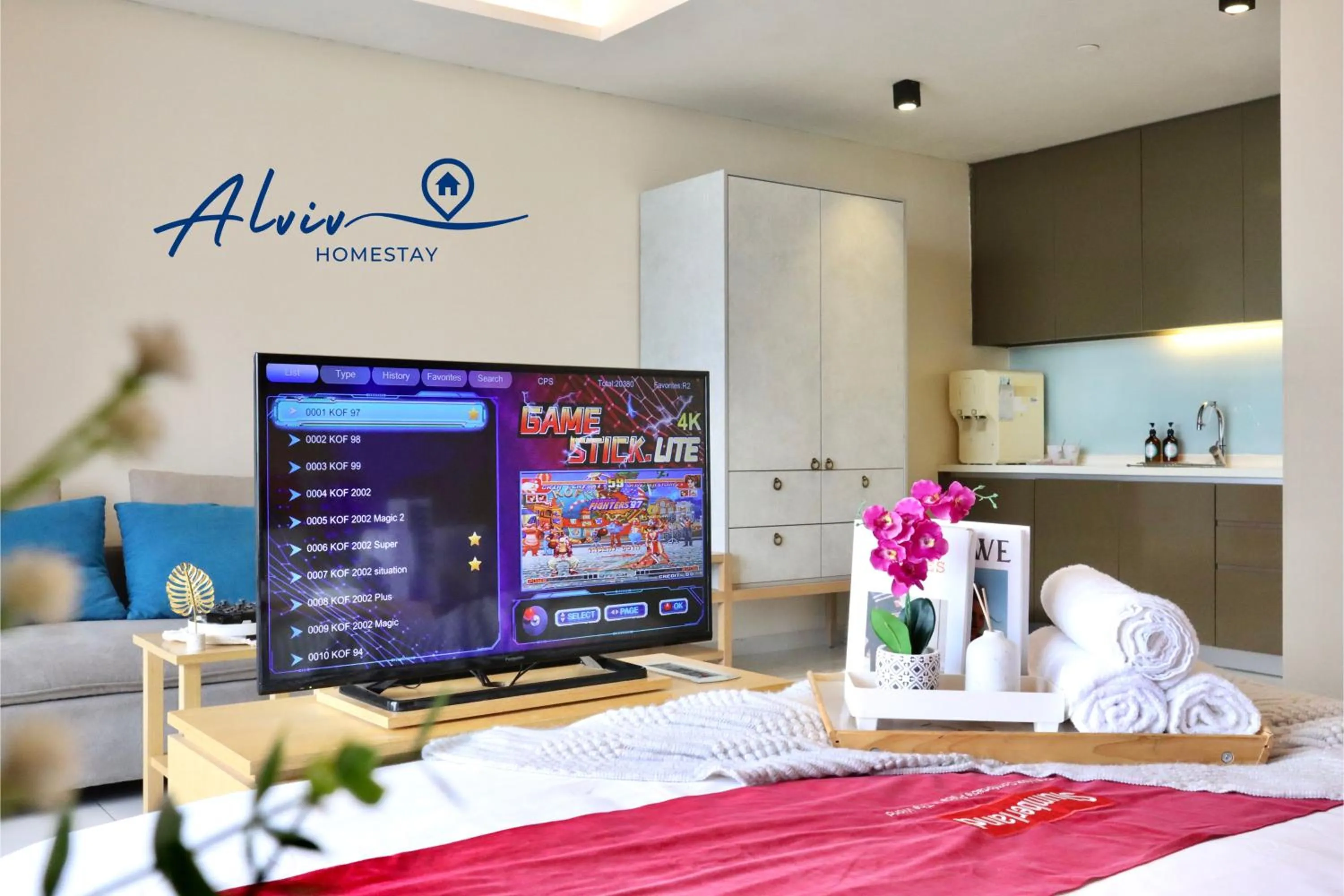 TV and multimedia, Bed in Alviv 99 Suites I Family Suite I 4-7 pax I 5minsMelakaCruise I JonkerSt