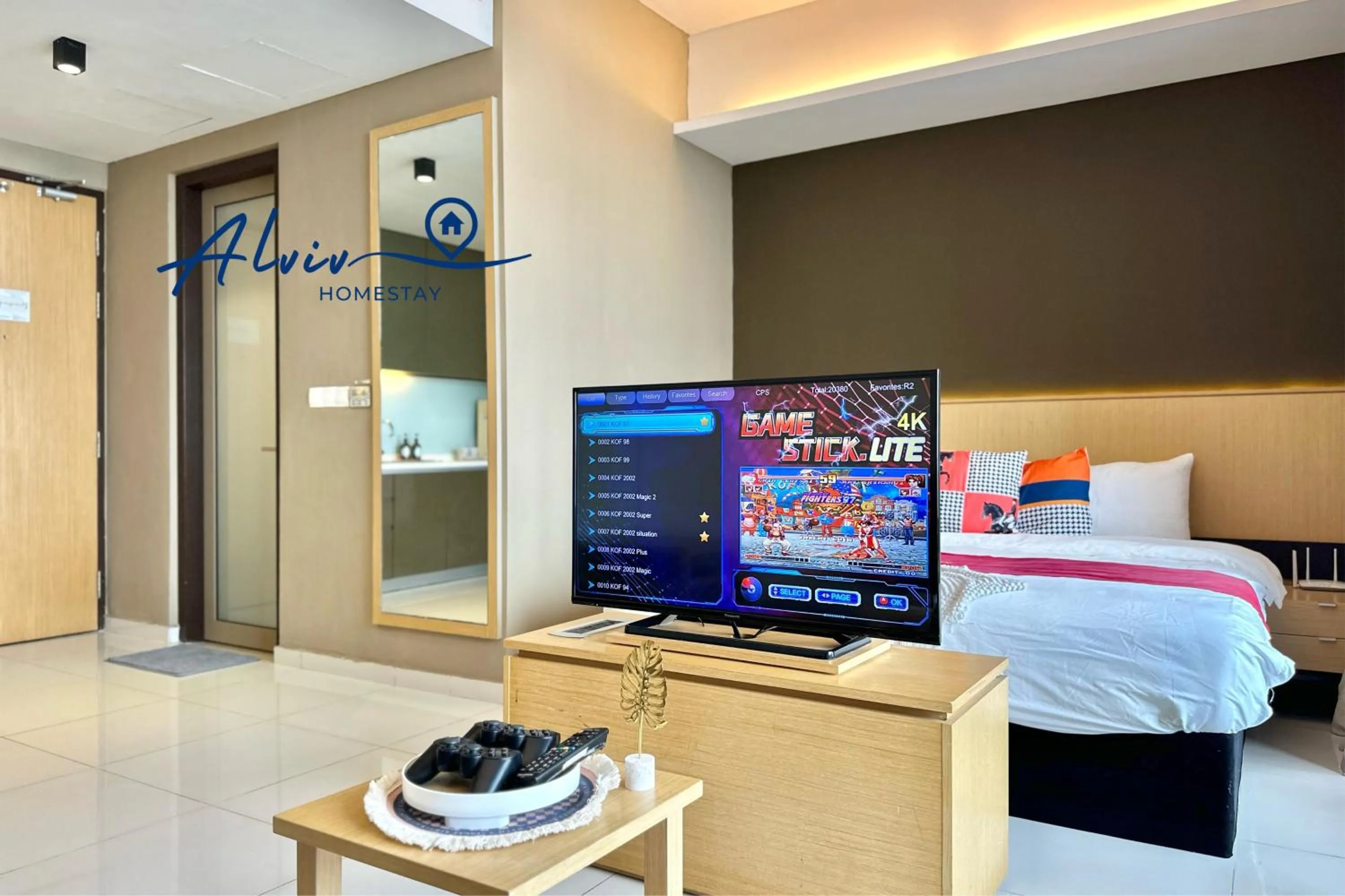 TV and multimedia, Bed in Alviv 99 Suites I Family Suite I 4-7 pax I 5minsMelakaCruise I JonkerSt