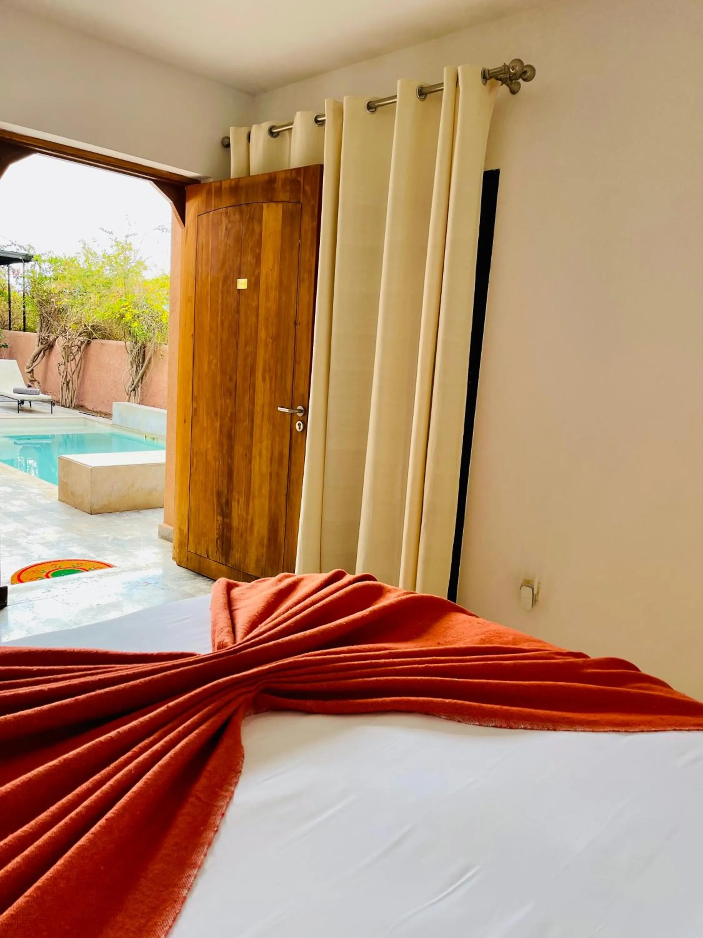 View (from property/room), Bed in Les Jardins de Kesali By La Siredrah