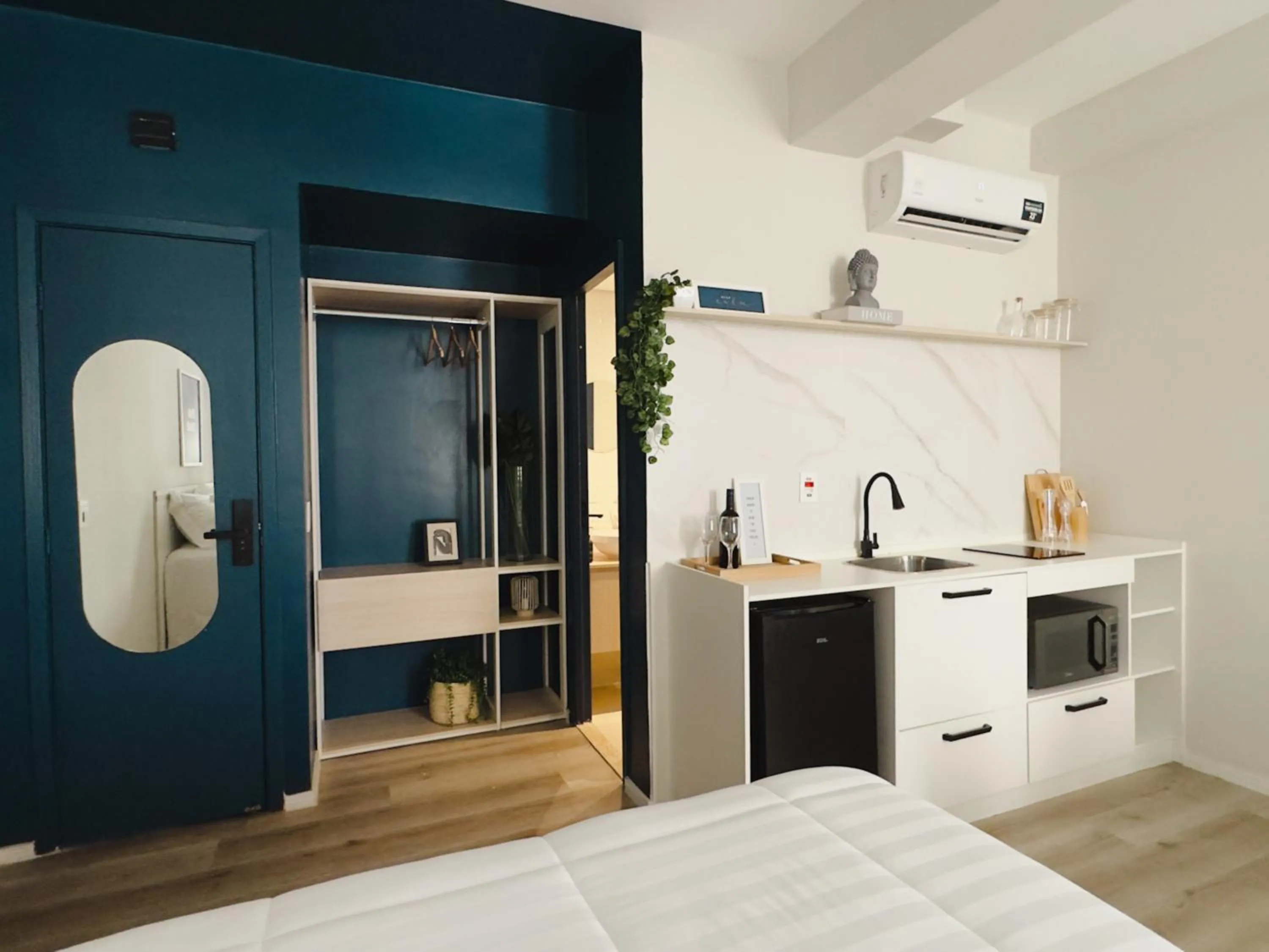 Kitchen or kitchenette, Bed in Apê Metrô Higienópolis Mackenzie