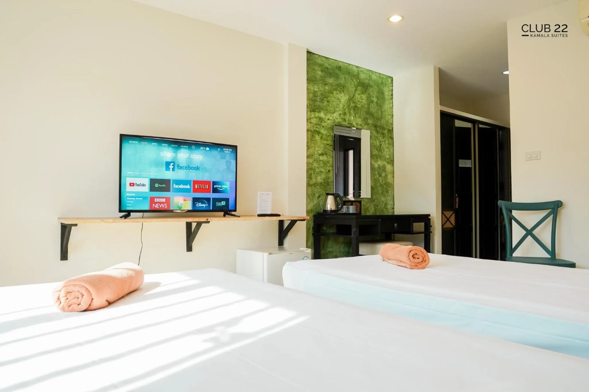 Bed in Club22 Kamala Suites, Kamala Beach