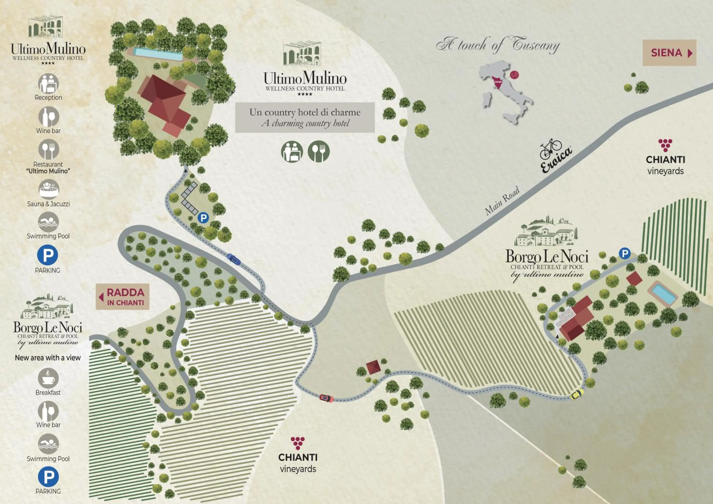 Restaurant/places to eat in Borgo Le Noci Chianti Retreat & Pool