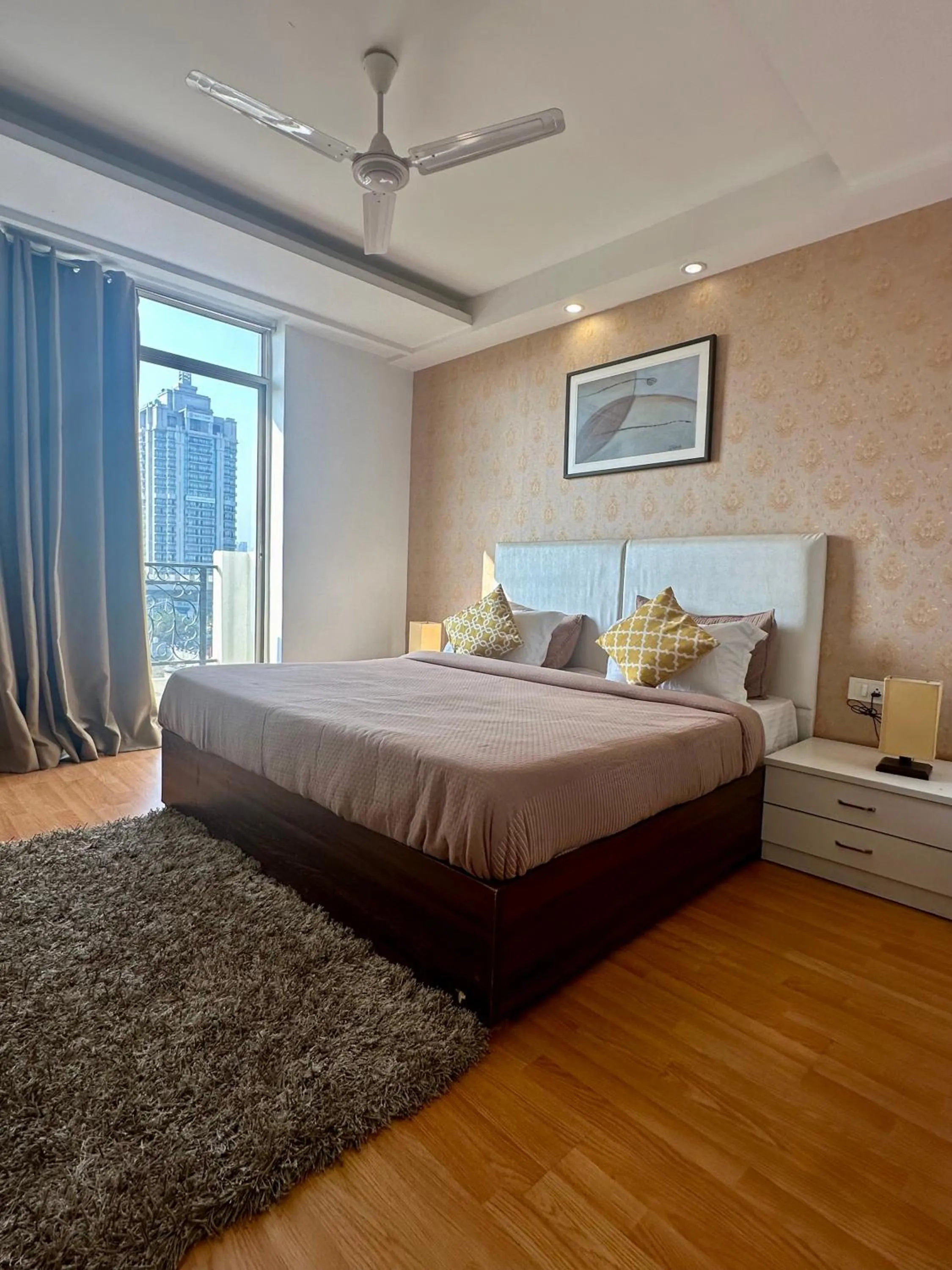 Bed in Flamingo Hotel Sector 67 I Studio Rooms I Gurgaon