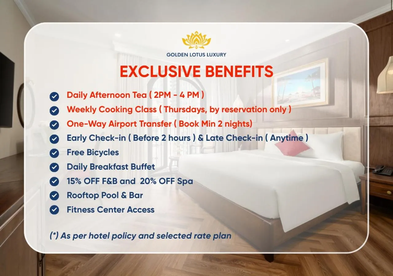 Living room in Golden Lotus Luxury Hotel Danang - Complimentary Daily Afternoon Tea