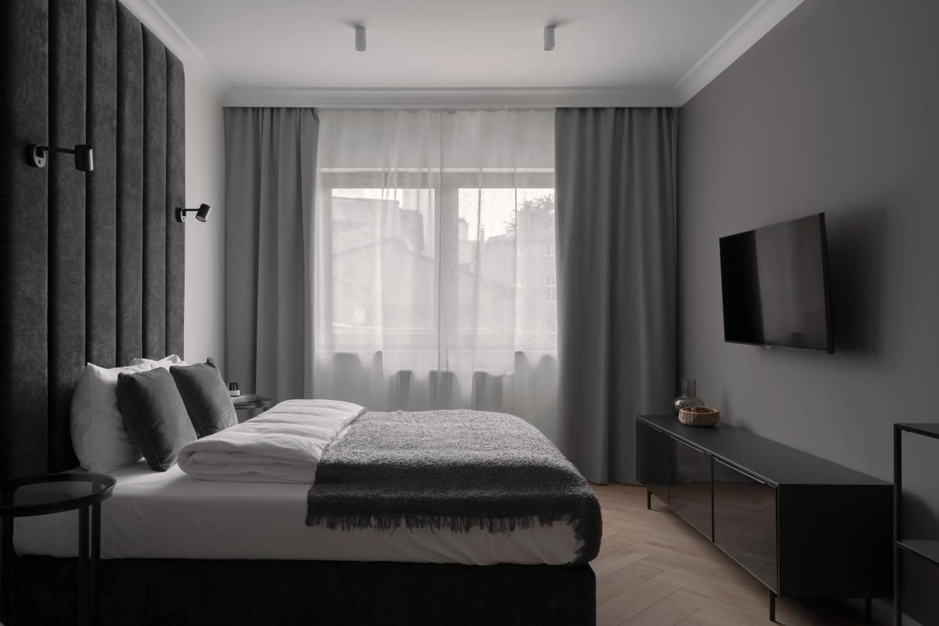 Bed in APARTIO ROOMS Gliwice