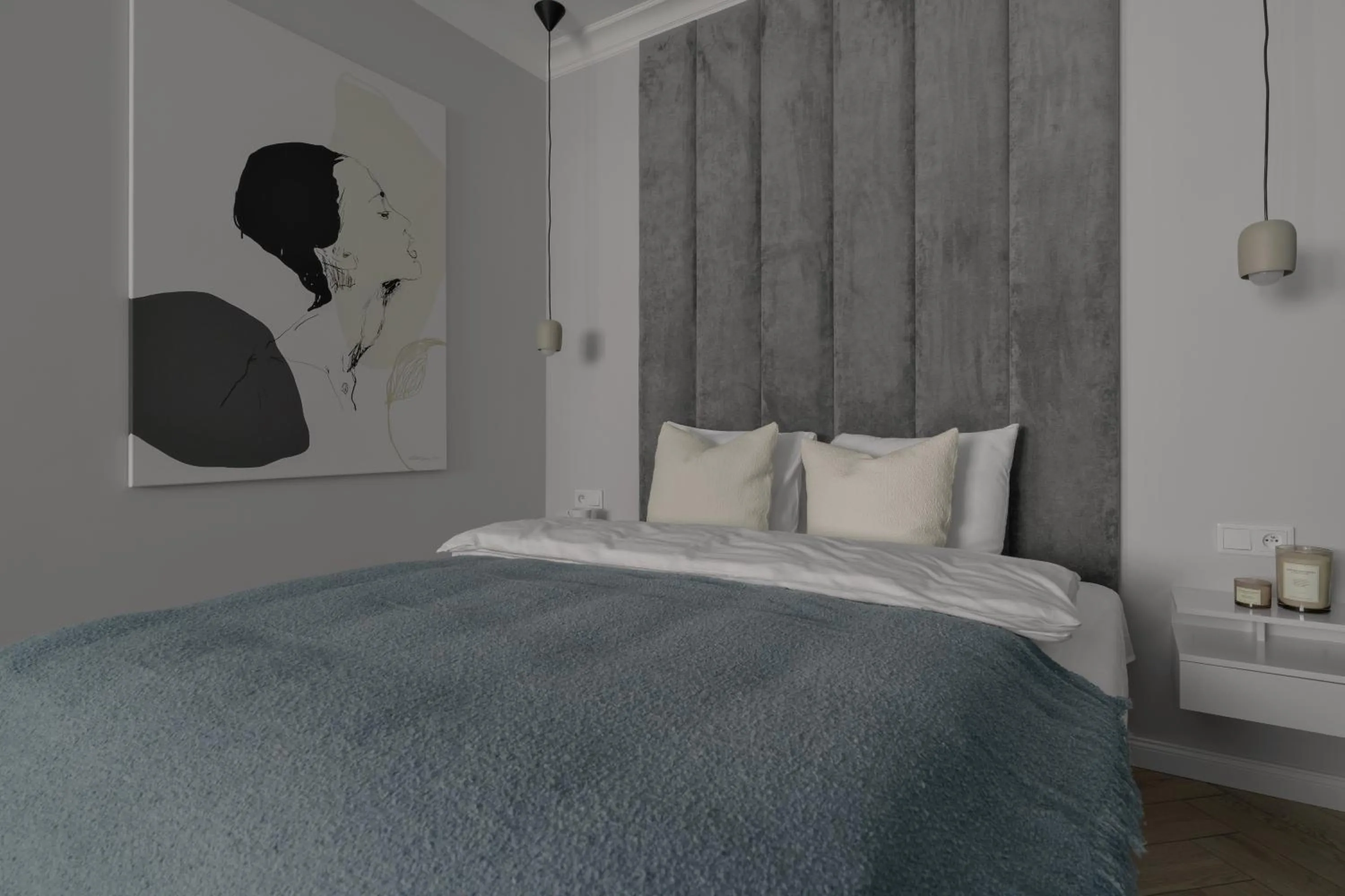 Bed in APARTIO ROOMS Gliwice