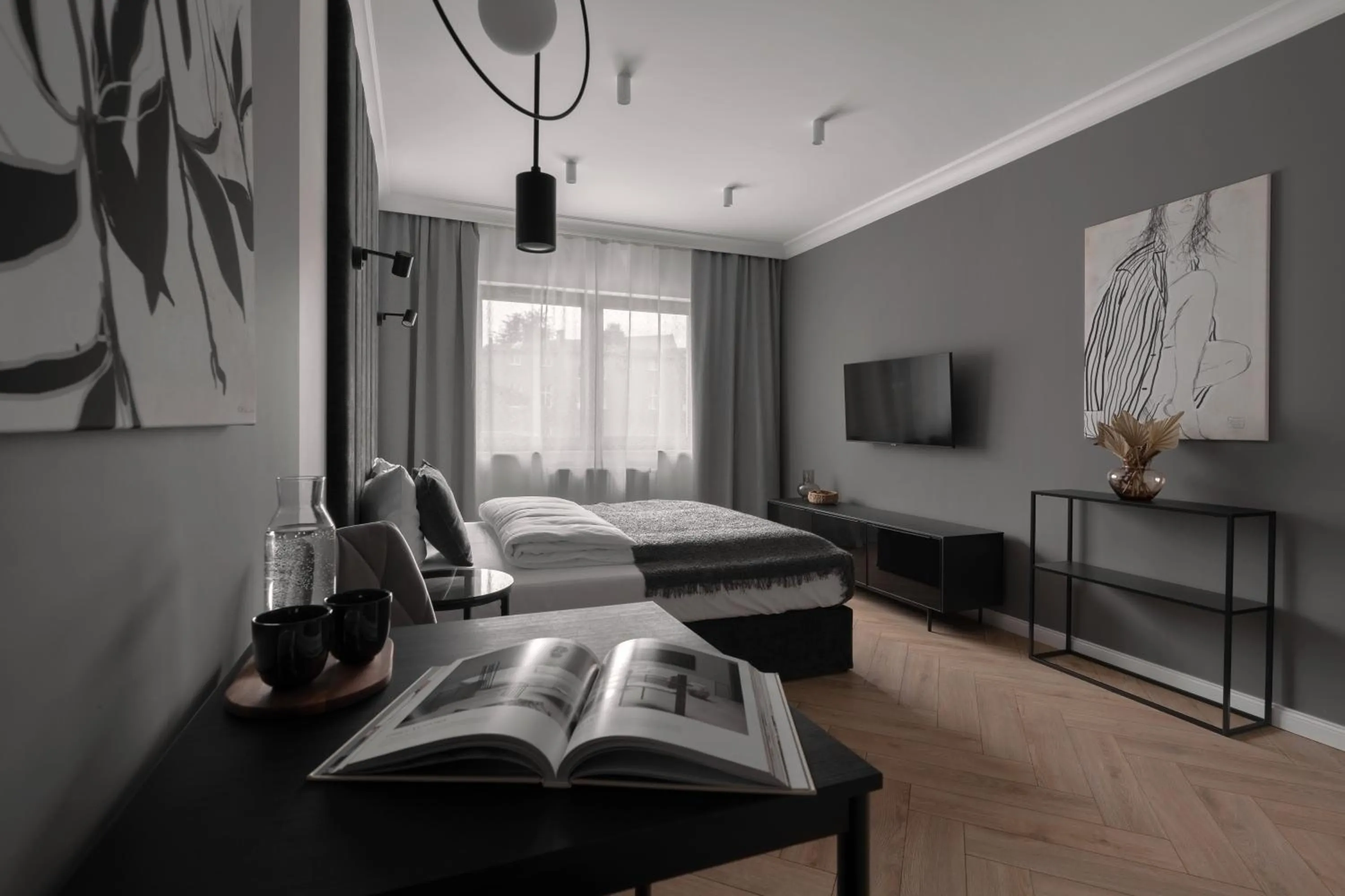 Bed in APARTIO ROOMS Gliwice