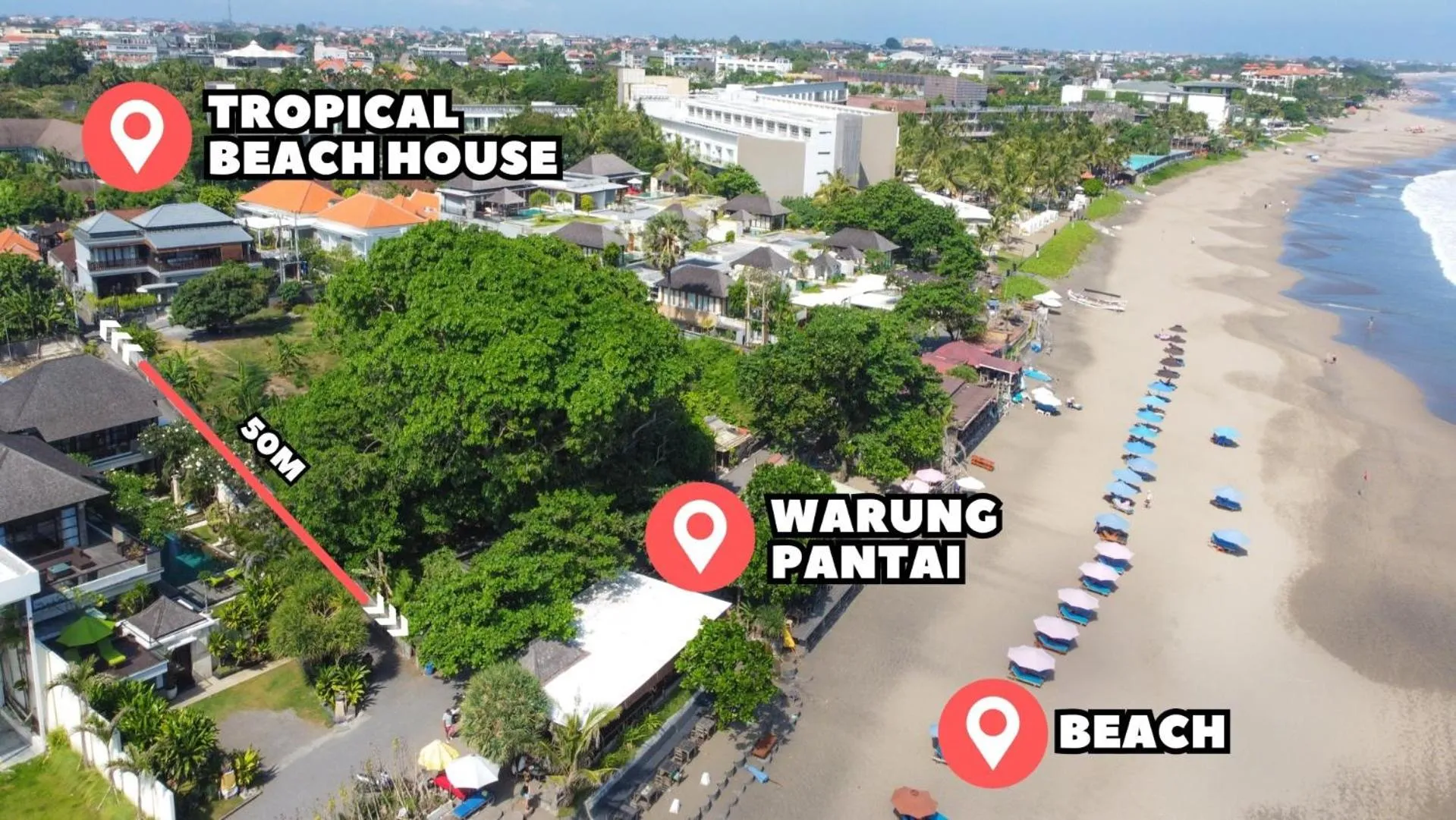 Area and facilities in Tropical Beach House Bali