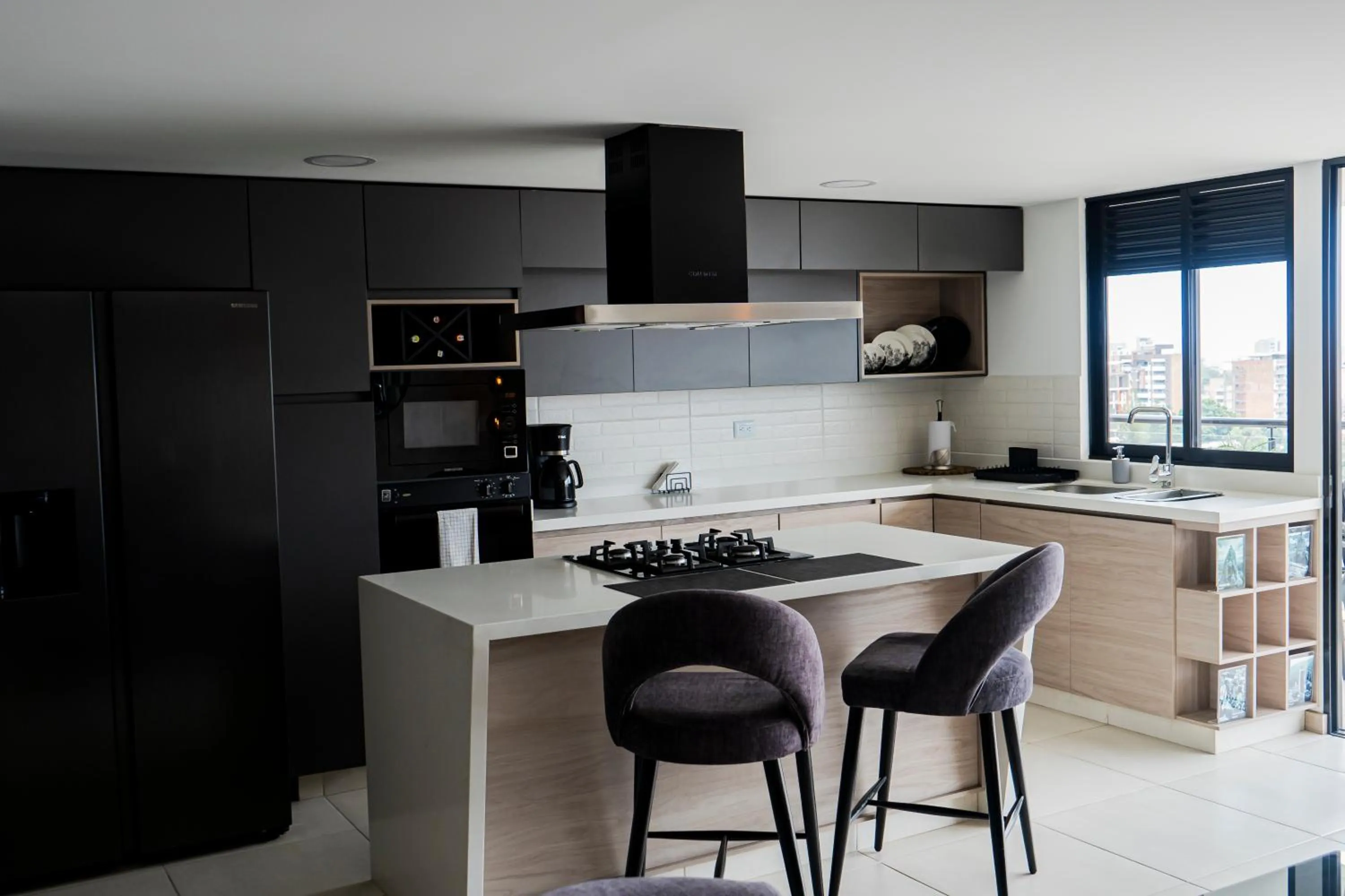 Kitchen or kitchenette in Apartamentos Gema Lujosos en Laureles