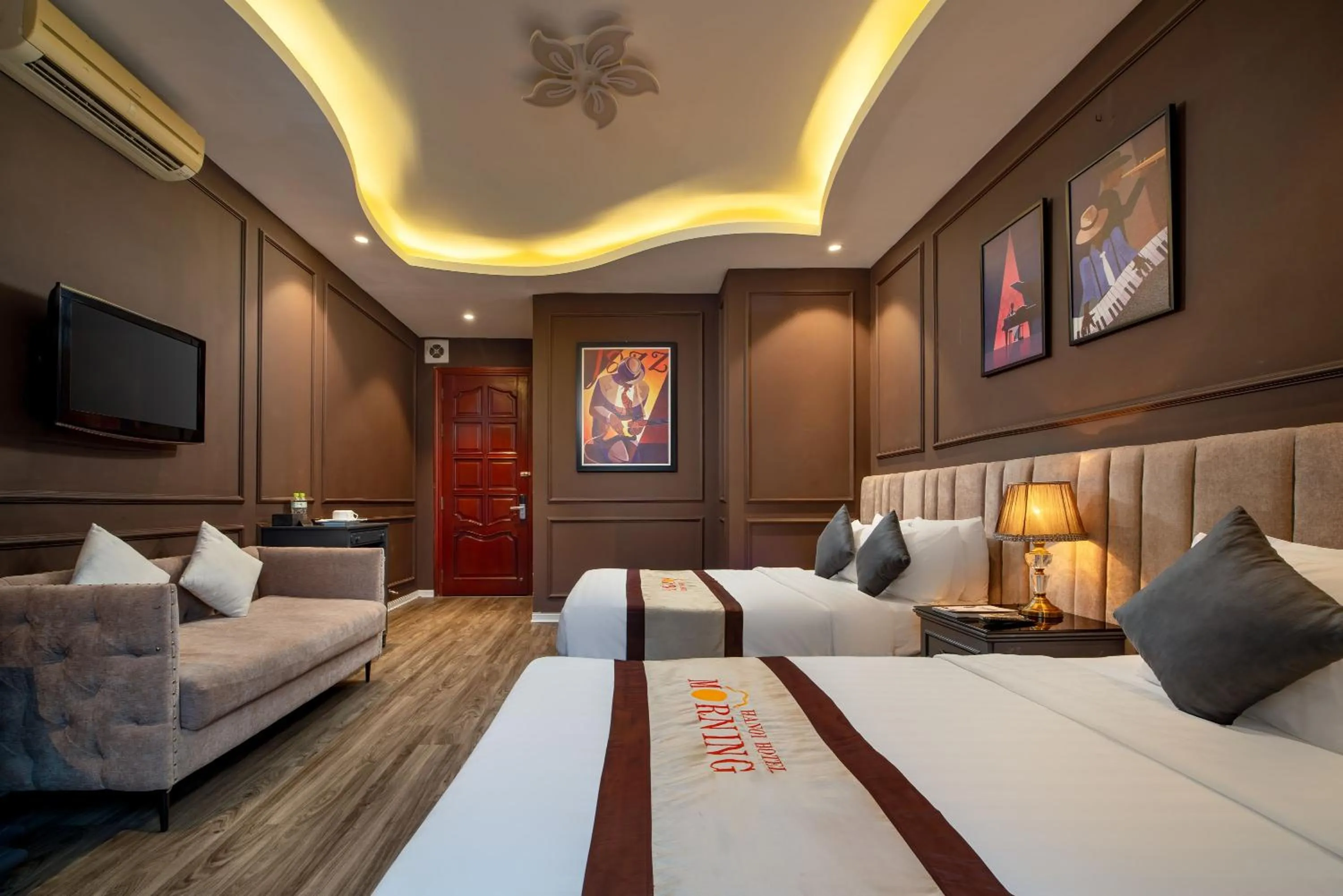 Bed in Hanoi Morning Hotel