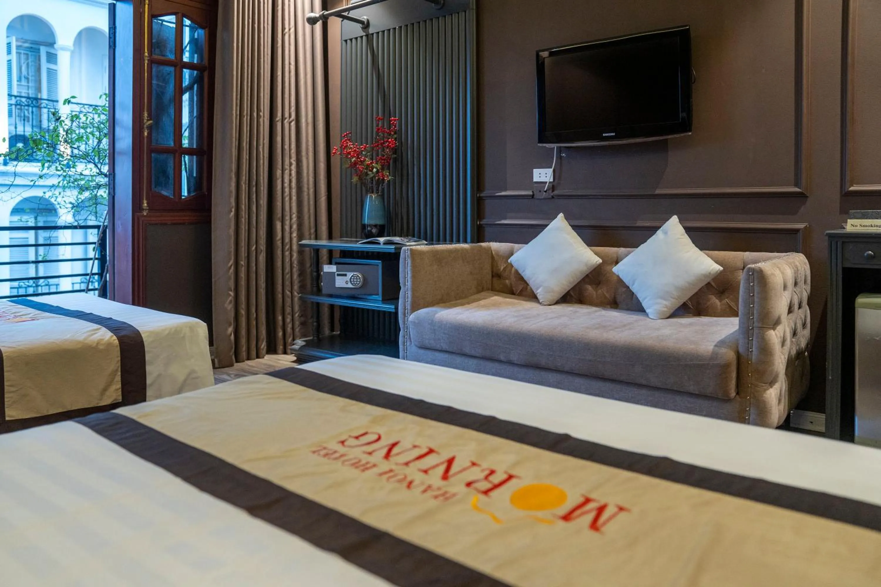 Bed in Hanoi Morning Hotel