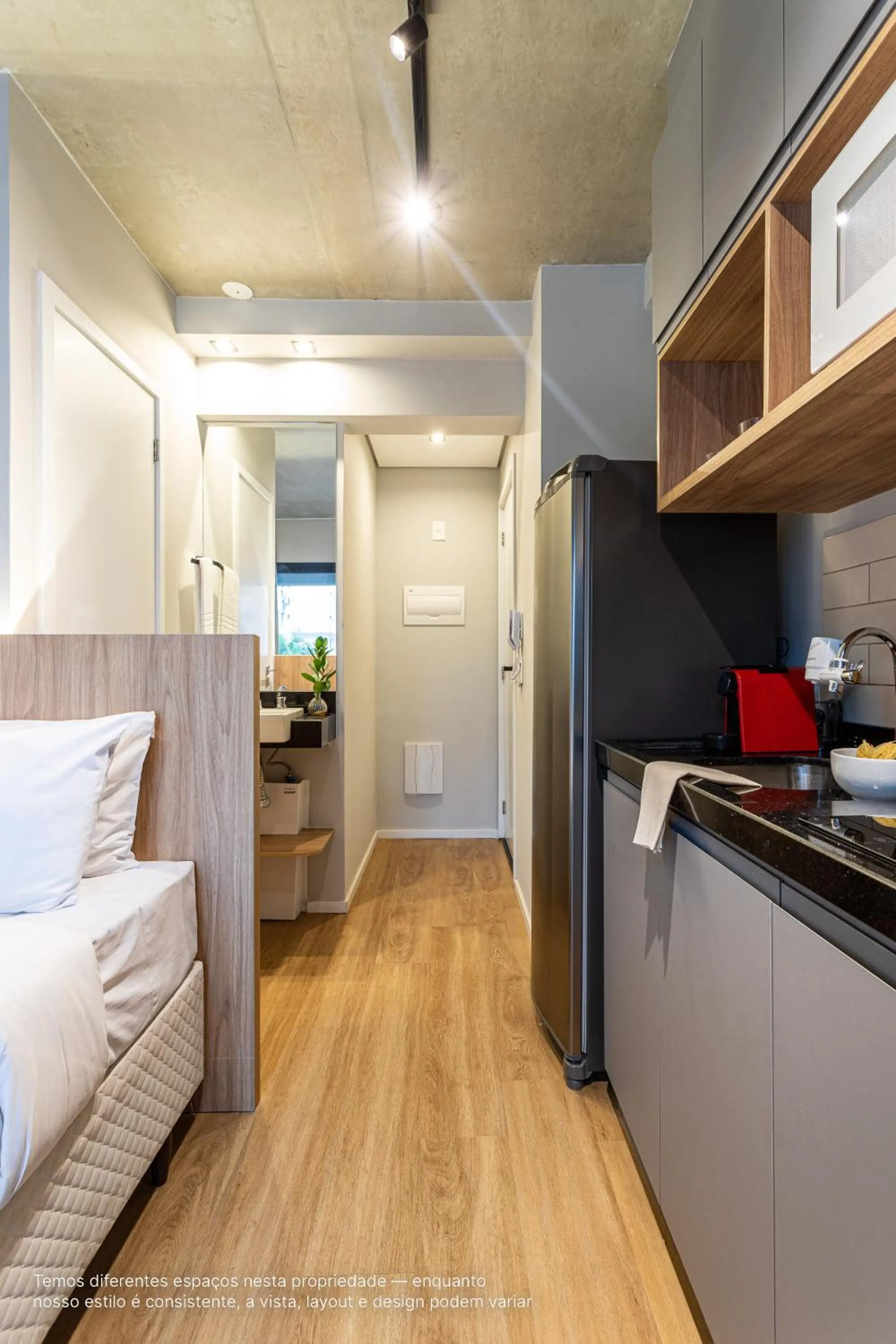 Kitchen or kitchenette, Bed in Next Paulista by Viva - Apartamentos completos ao lado da Av Paulista e MASP