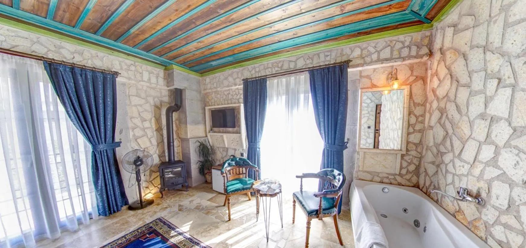 Seating area in AKRİTİS STONE HOUSE