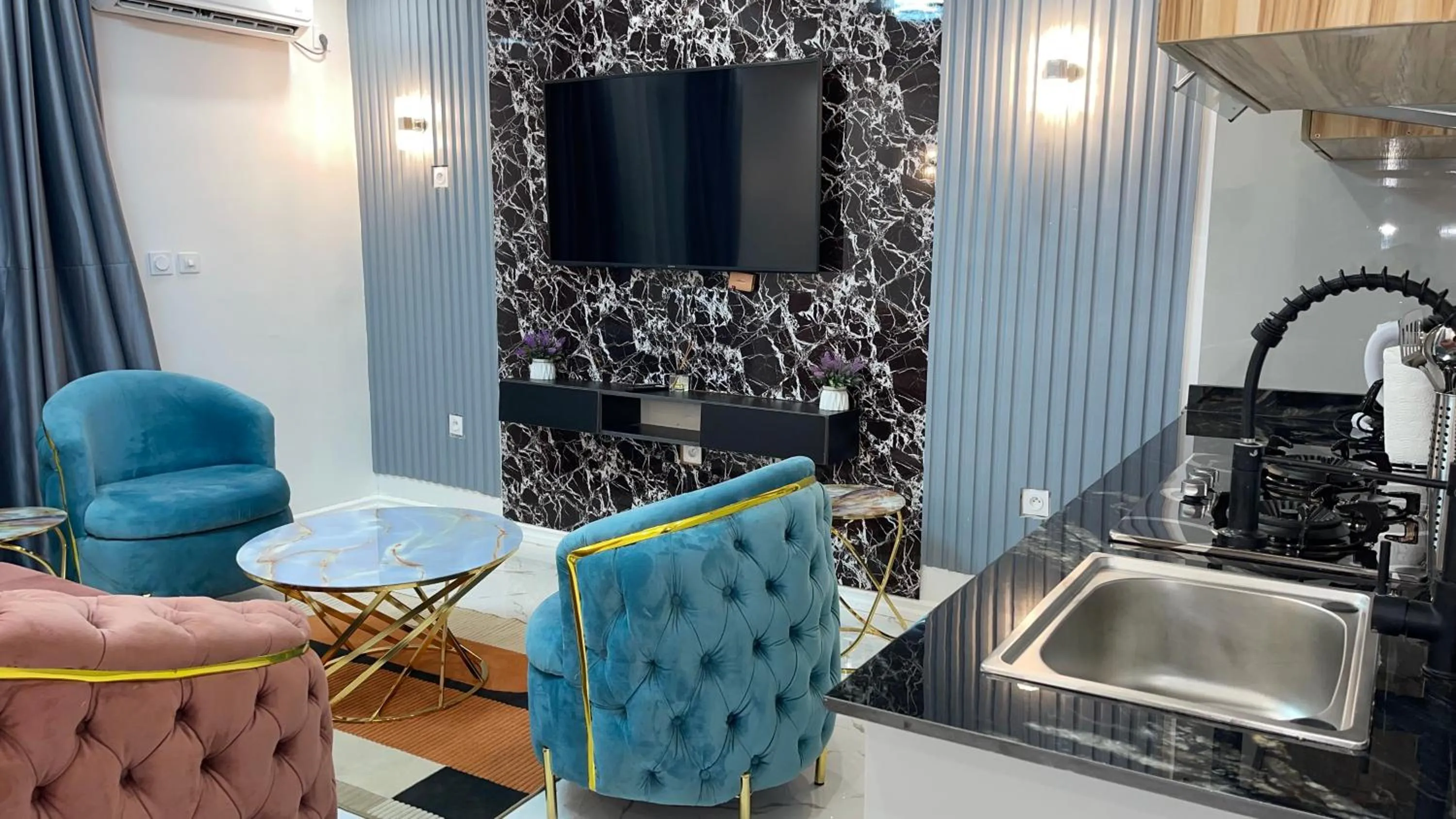 Seating area in Suna' a Home Bonapriso